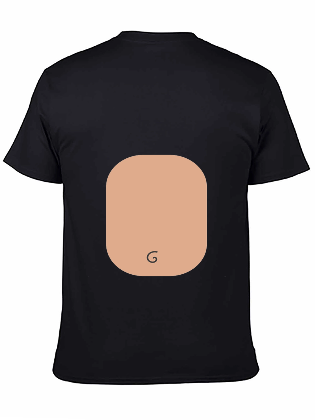Funny Graphic Tee - Stomach Print Black T-Shirt
