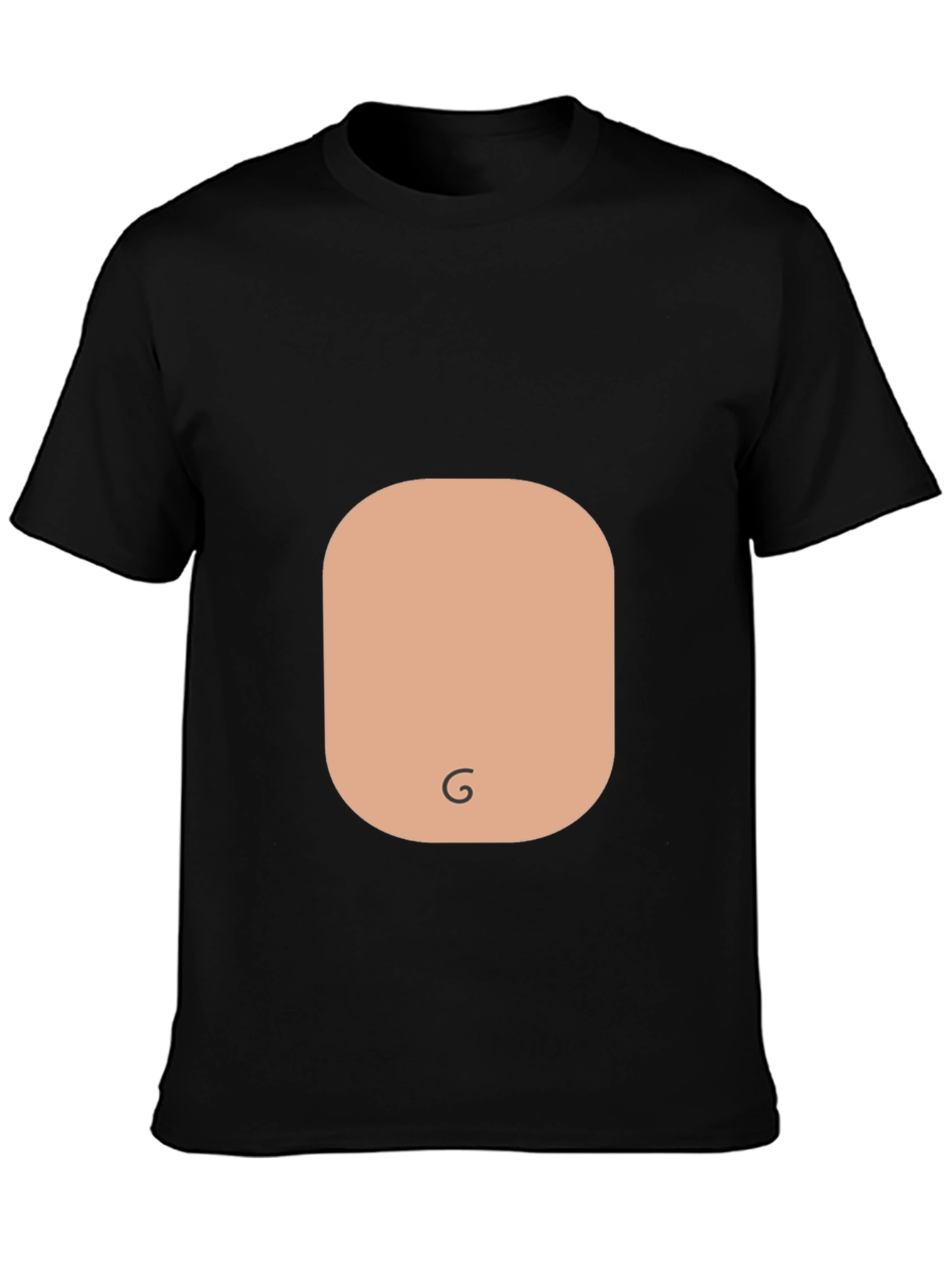 Funny Graphic Tee - Stomach Print Black T-Shirt