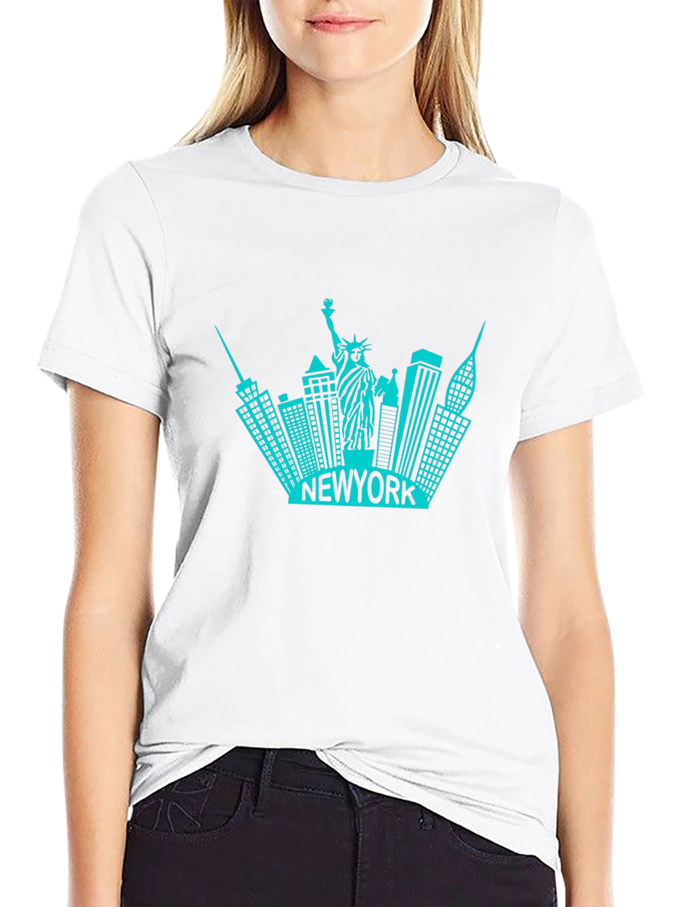 New York Skyline Graphic T-Shirt - Black