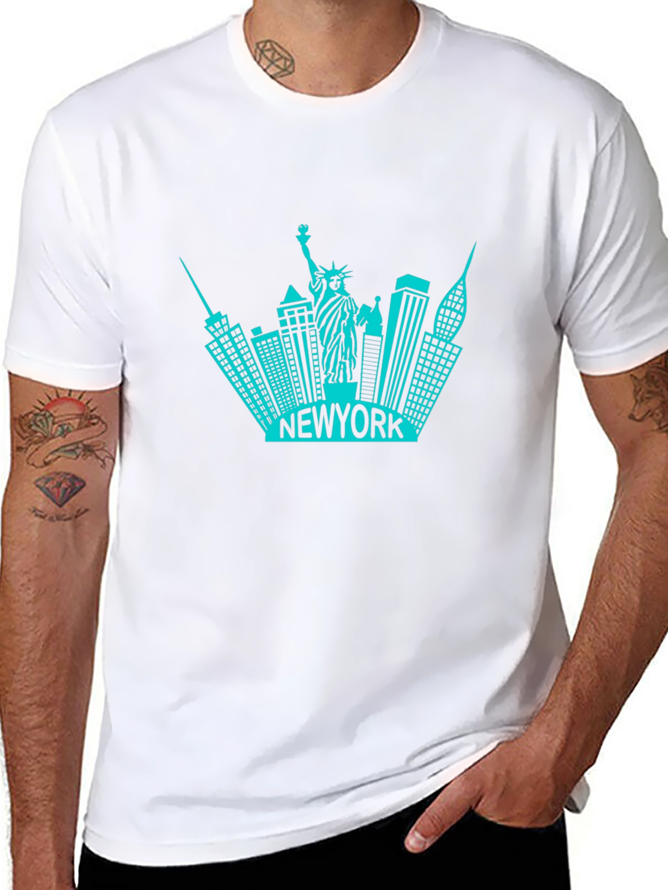 New York Skyline Graphic T-Shirt - Black