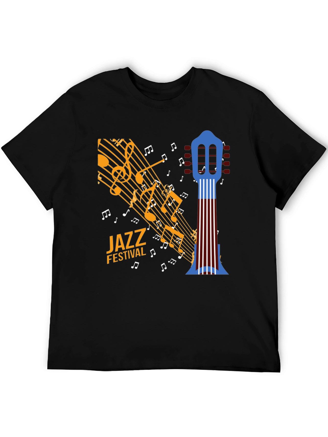 Jazz Festival Graphic Print Black T-Shirt