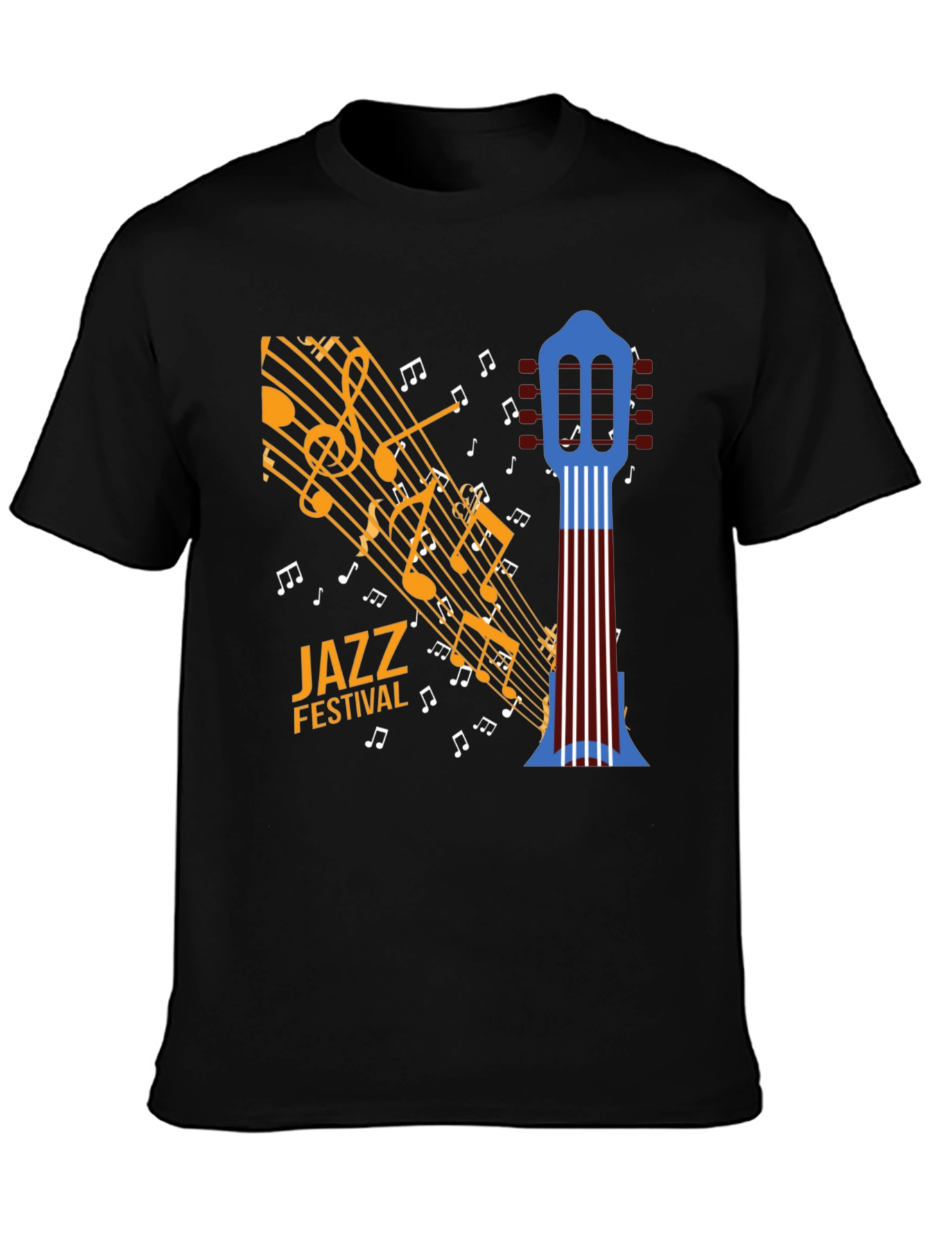 Jazz Festival Graphic Print Black T-Shirt