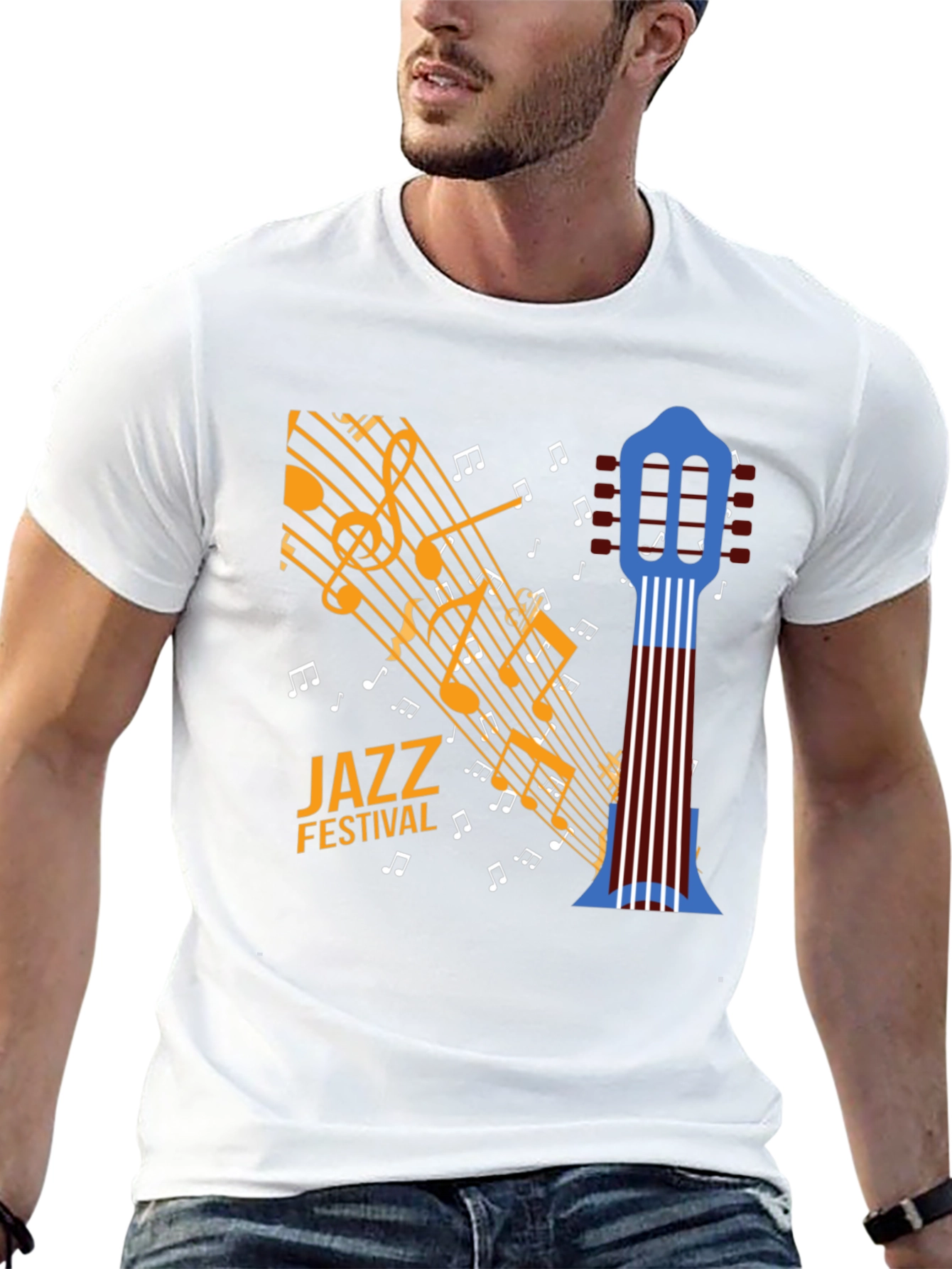 Jazz Festival Graphic Print Black T-Shirt