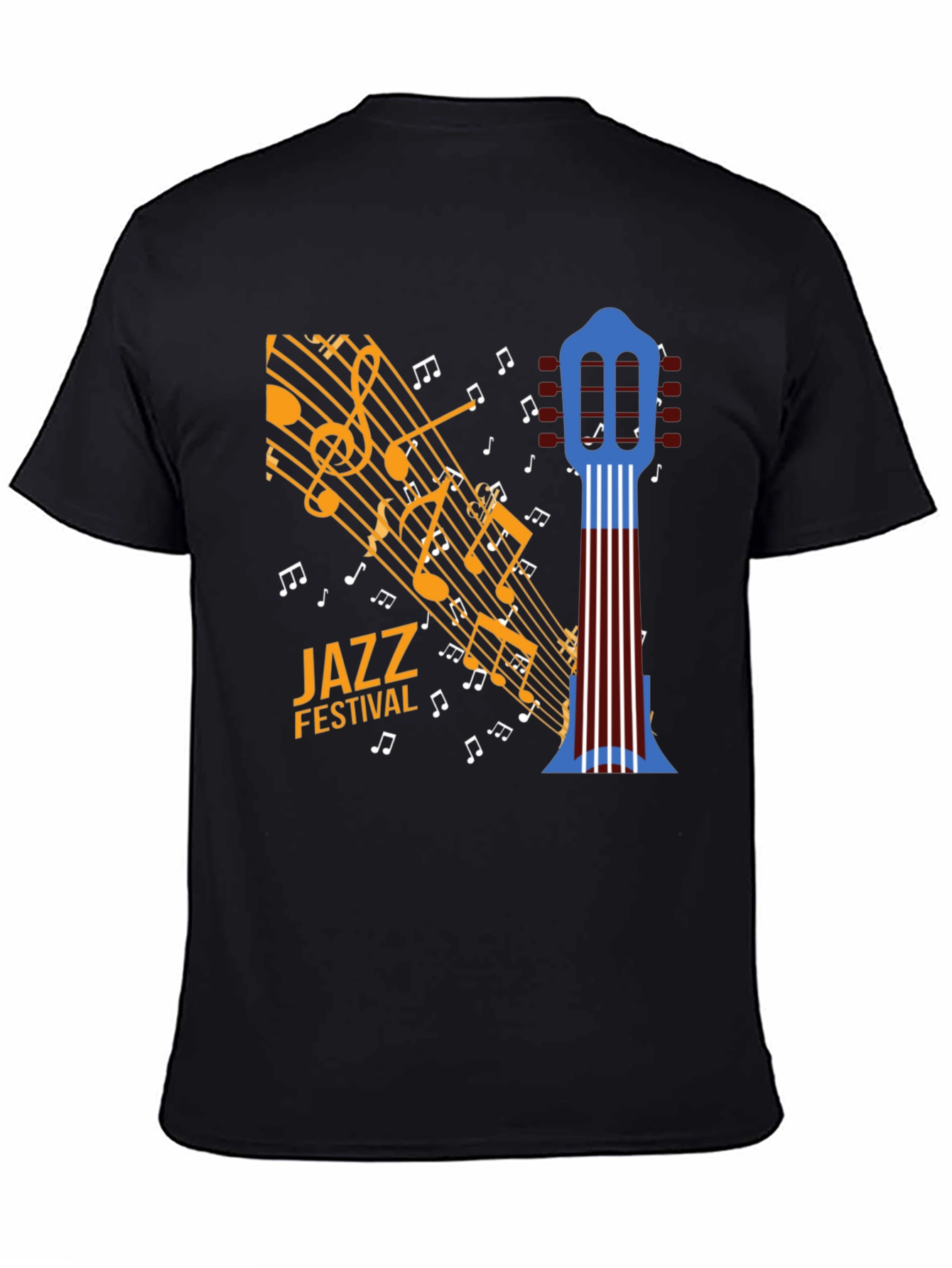Jazz Festival Graphic Print Black T-Shirt
