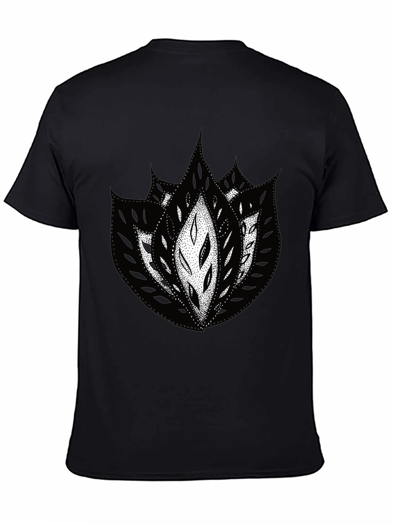 Abstract Floral Graphic Black Tee