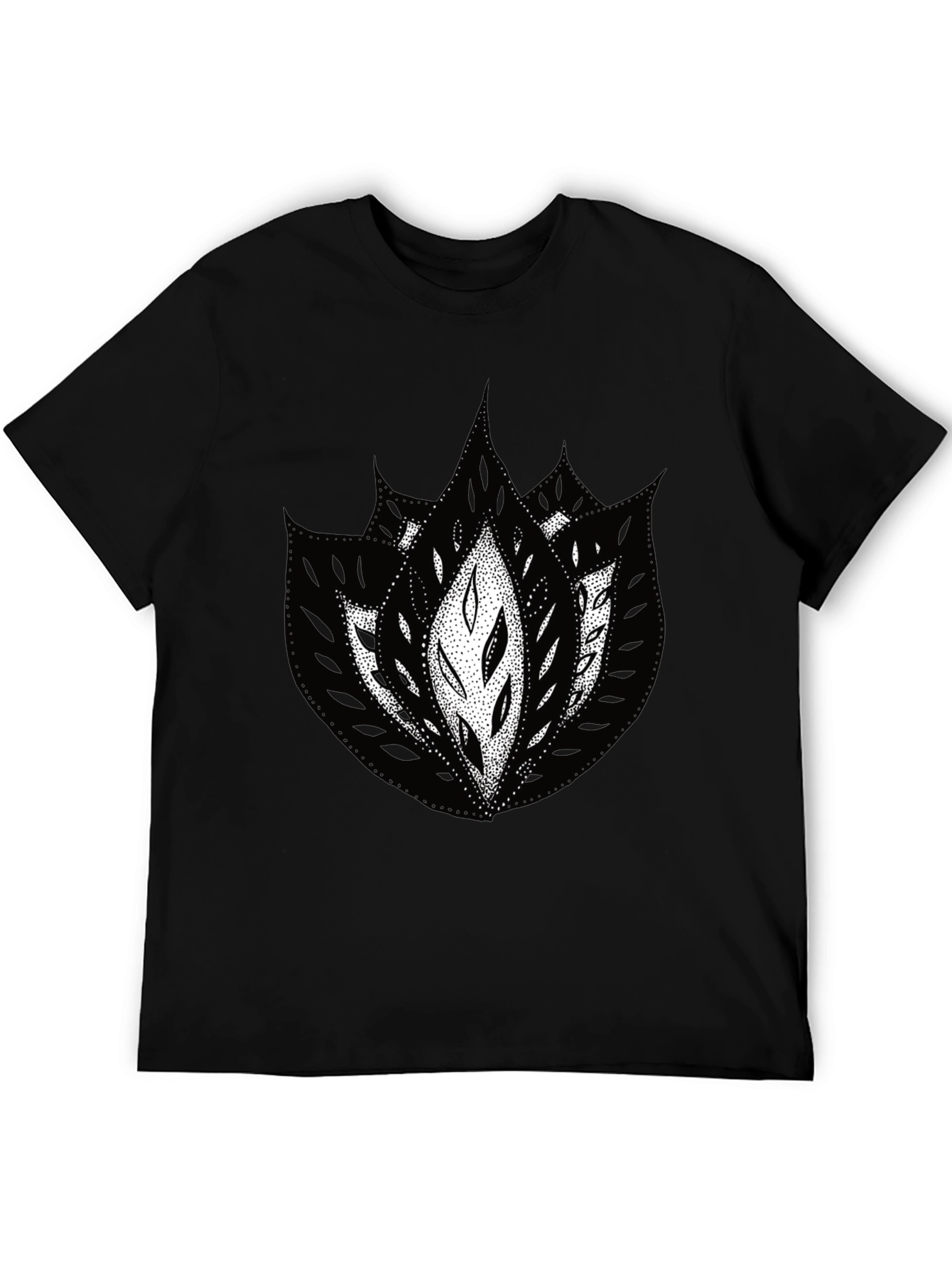 Abstract Floral Graphic Black Tee