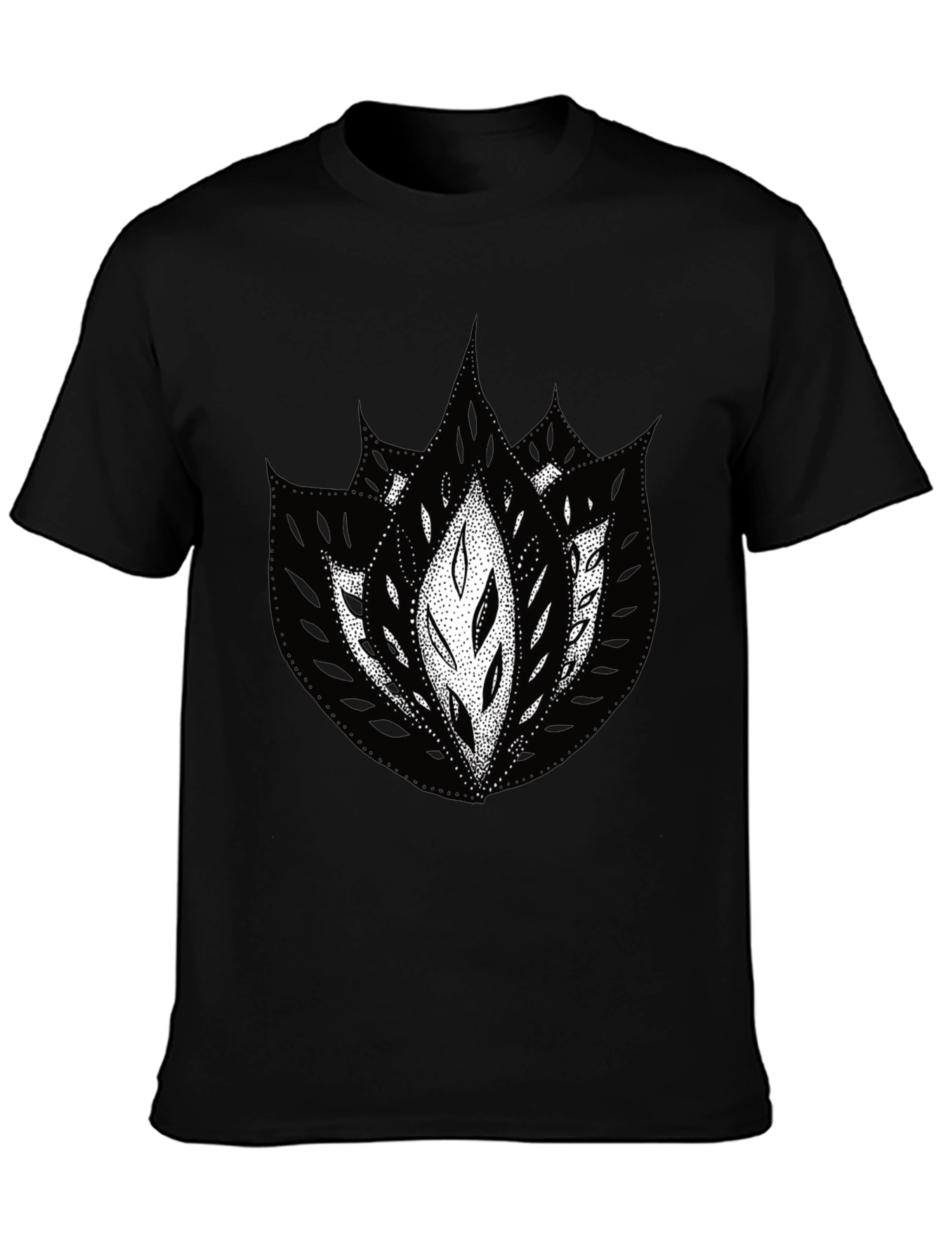 Abstract Floral Graphic Black Tee