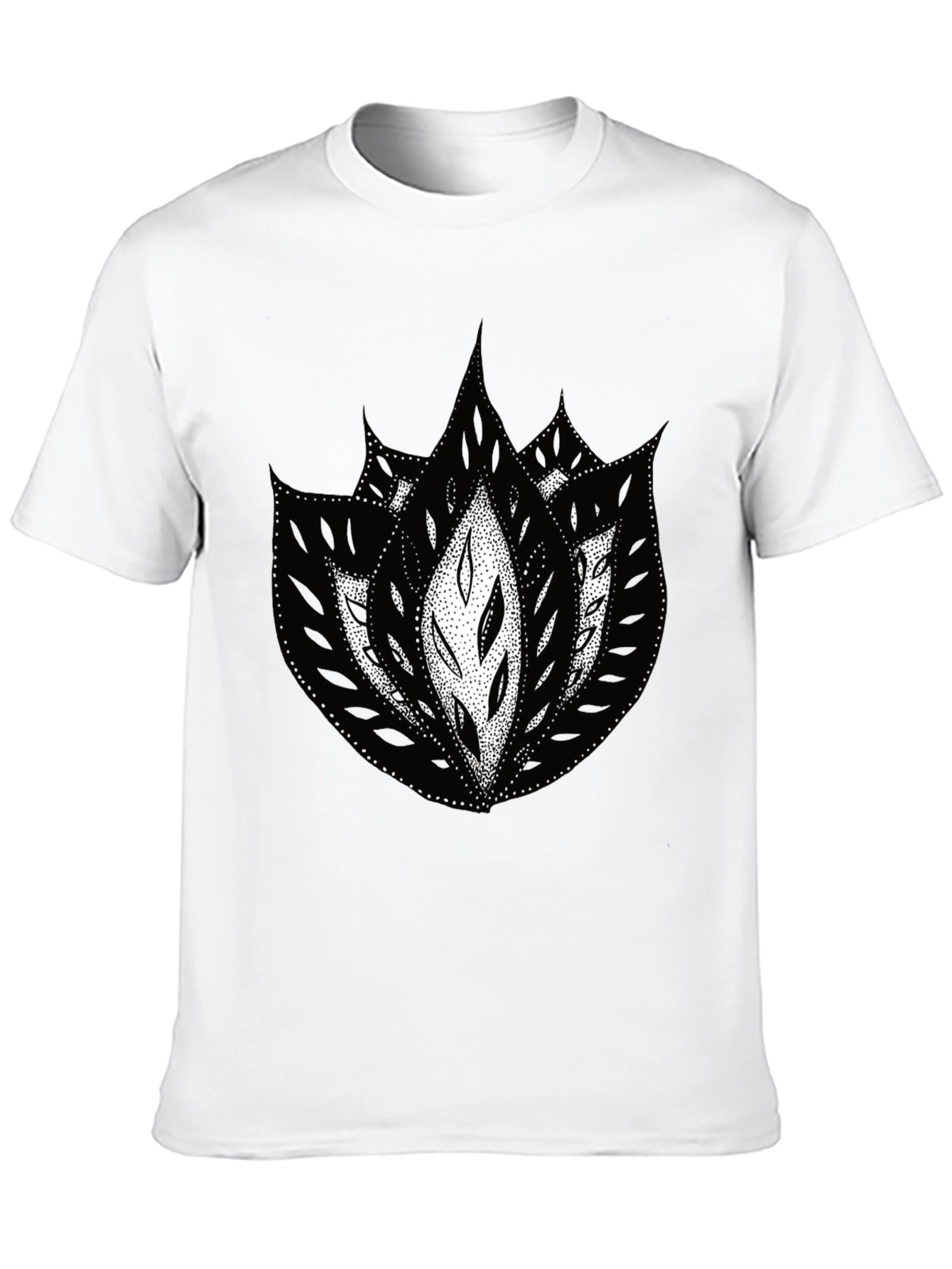 Abstract Floral Graphic Black Tee