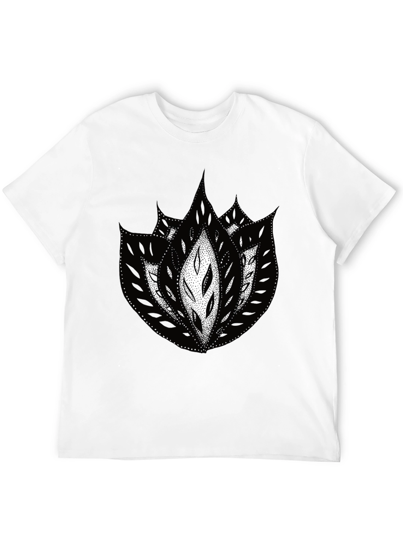 Abstract Floral Graphic Black Tee