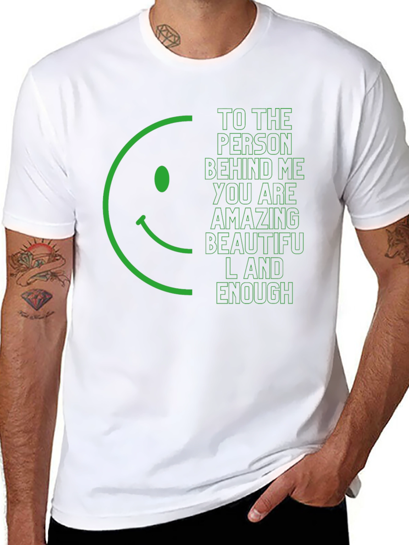 Inspirational Graphic T-Shirt - Smiley Face & Positive Message