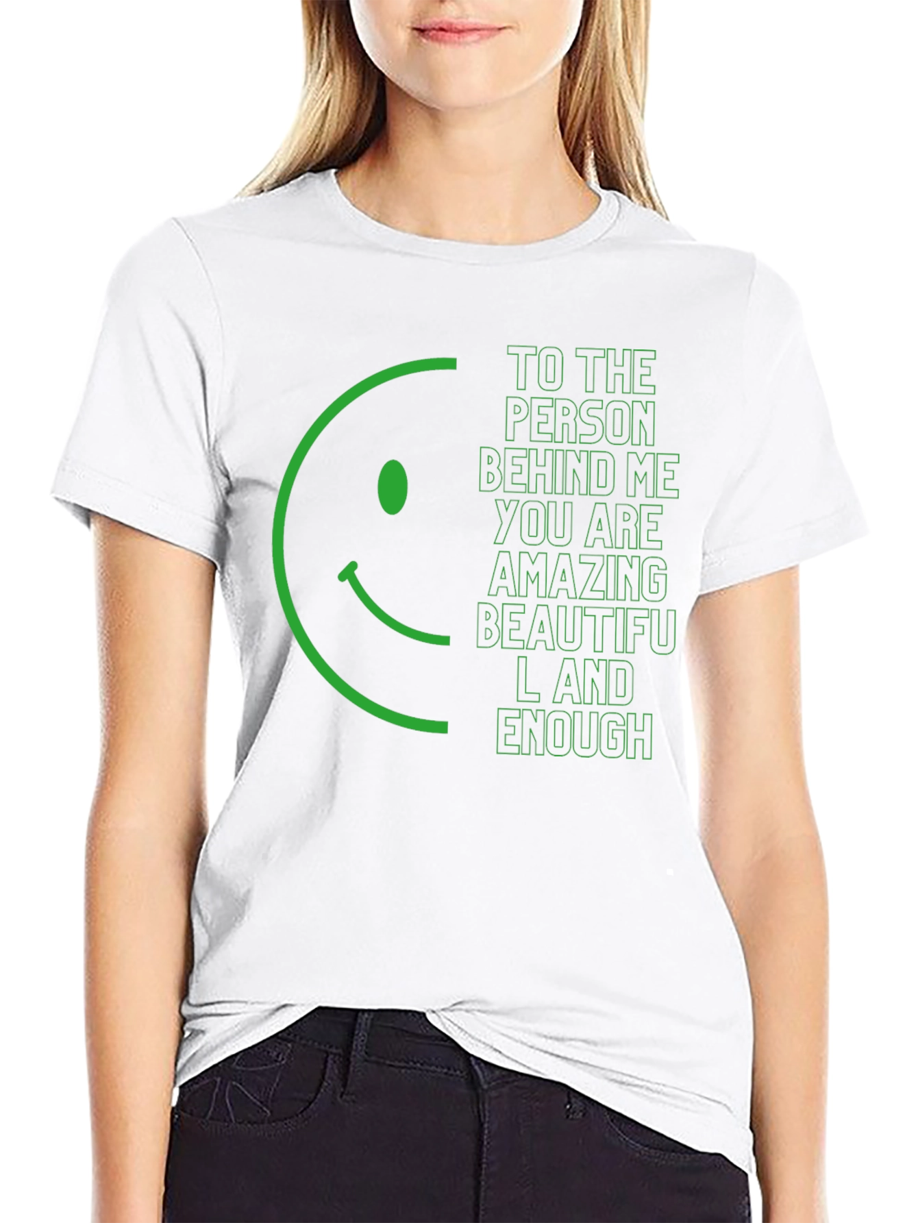 Inspirational Graphic T-Shirt - Smiley Face & Positive Message