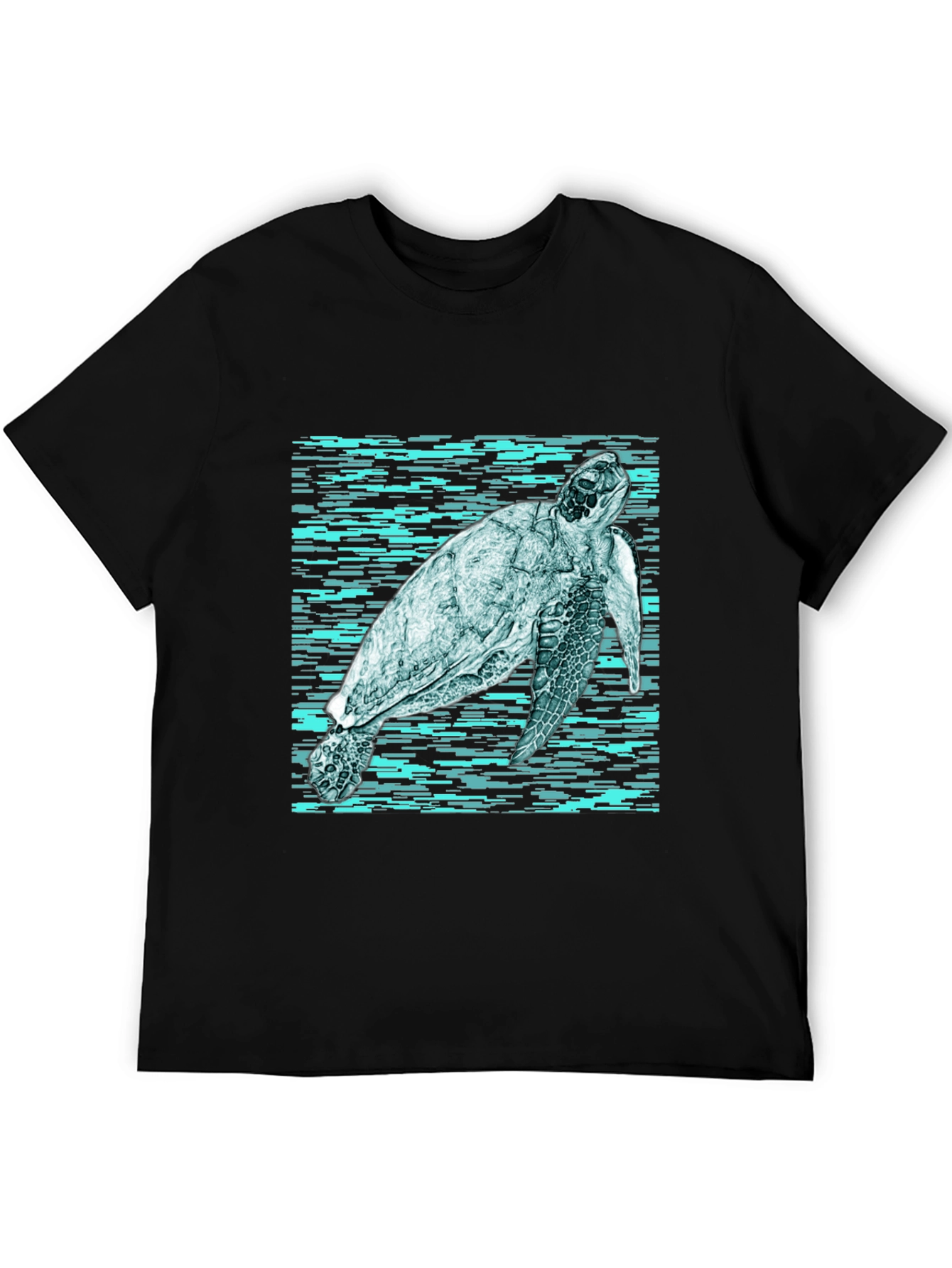 Sea Turtle Graphic Print Black T-Shirt