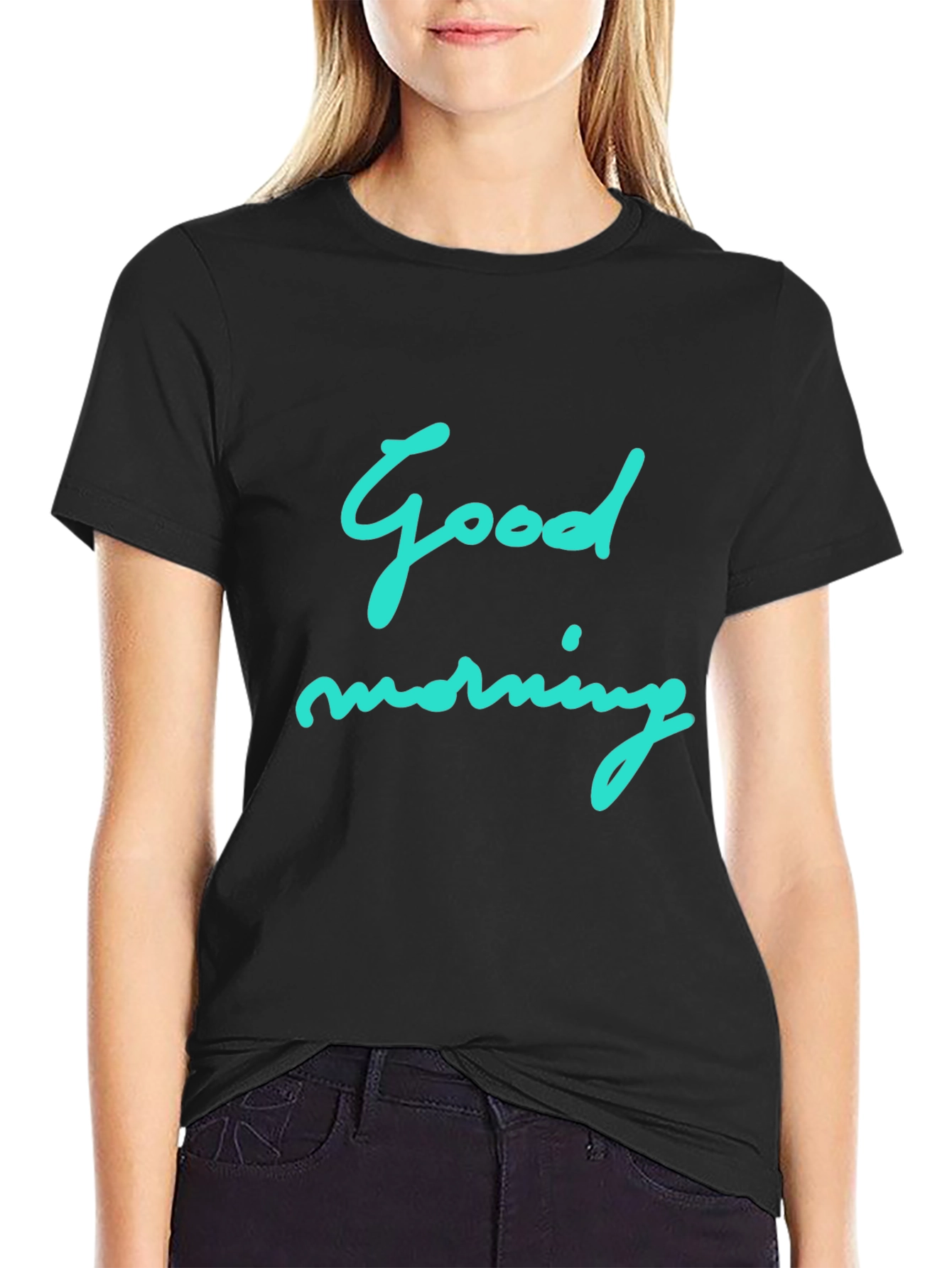 Good Morning Graphic Black T-Shirt
