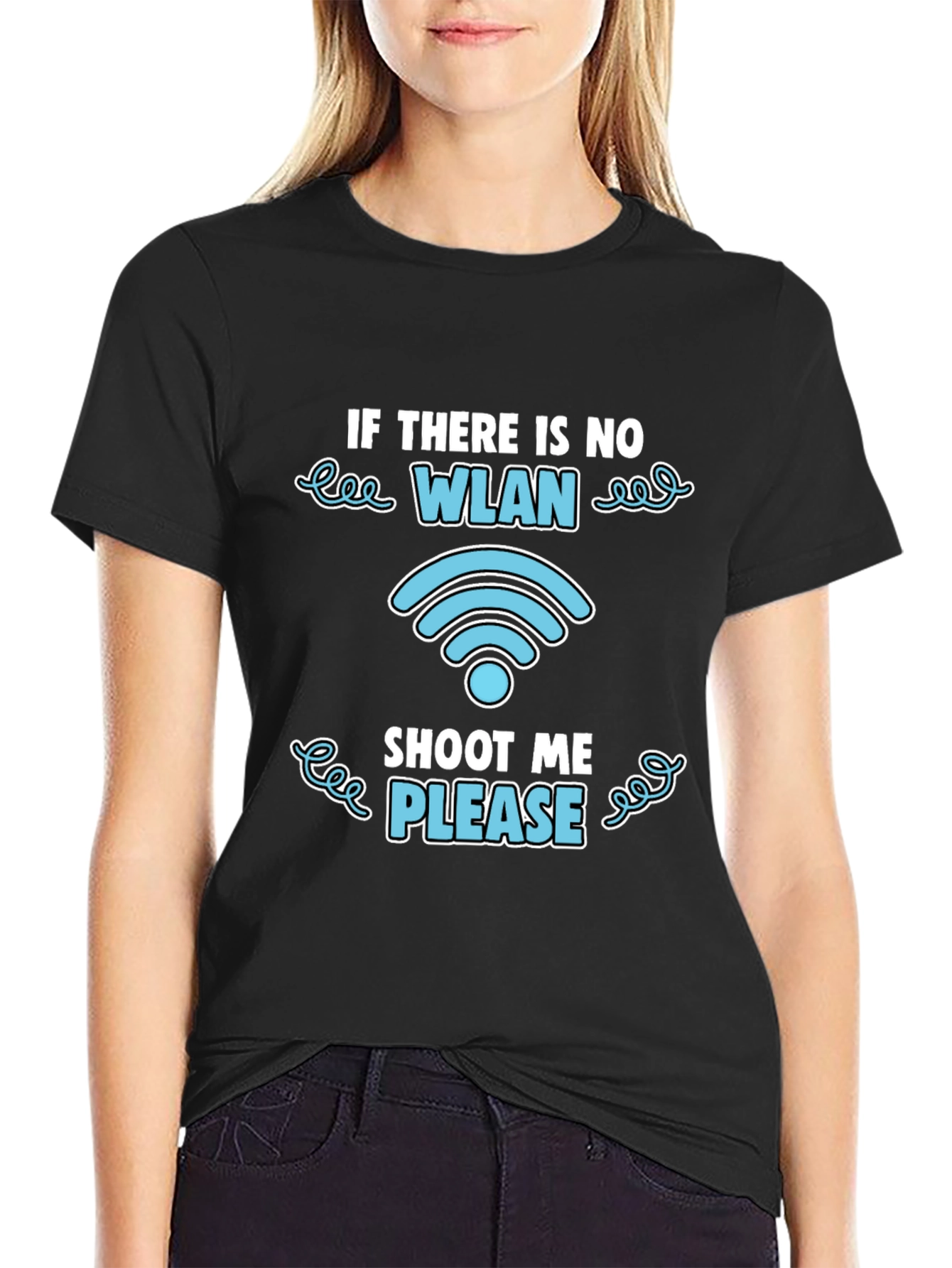 Funny WLAN Shoot Me Please Graphic T-Shirt