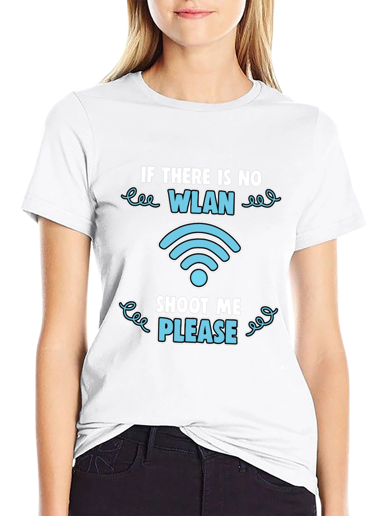 Funny WLAN Shoot Me Please Graphic T-Shirt