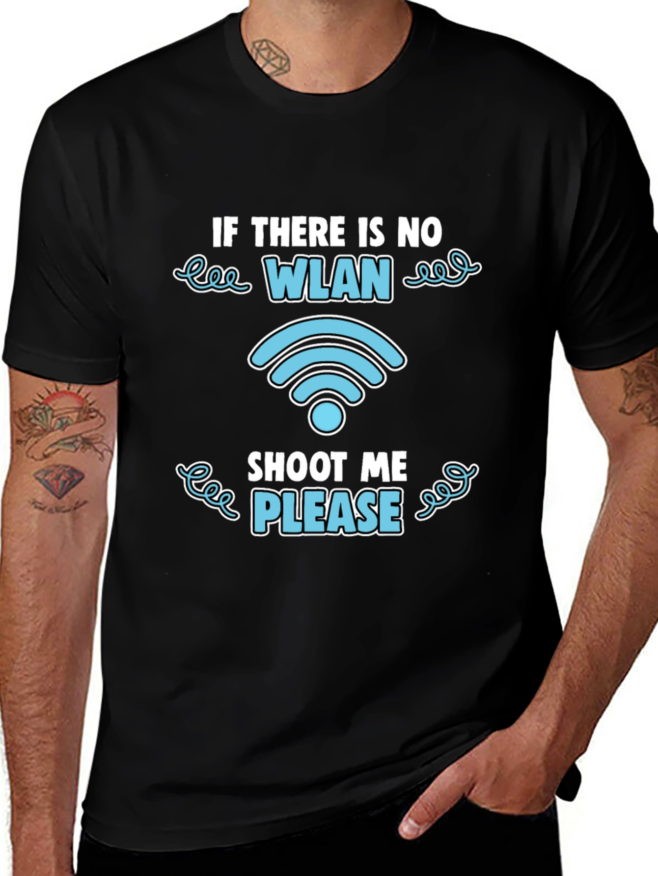 Funny WLAN Shoot Me Please Graphic T-Shirt