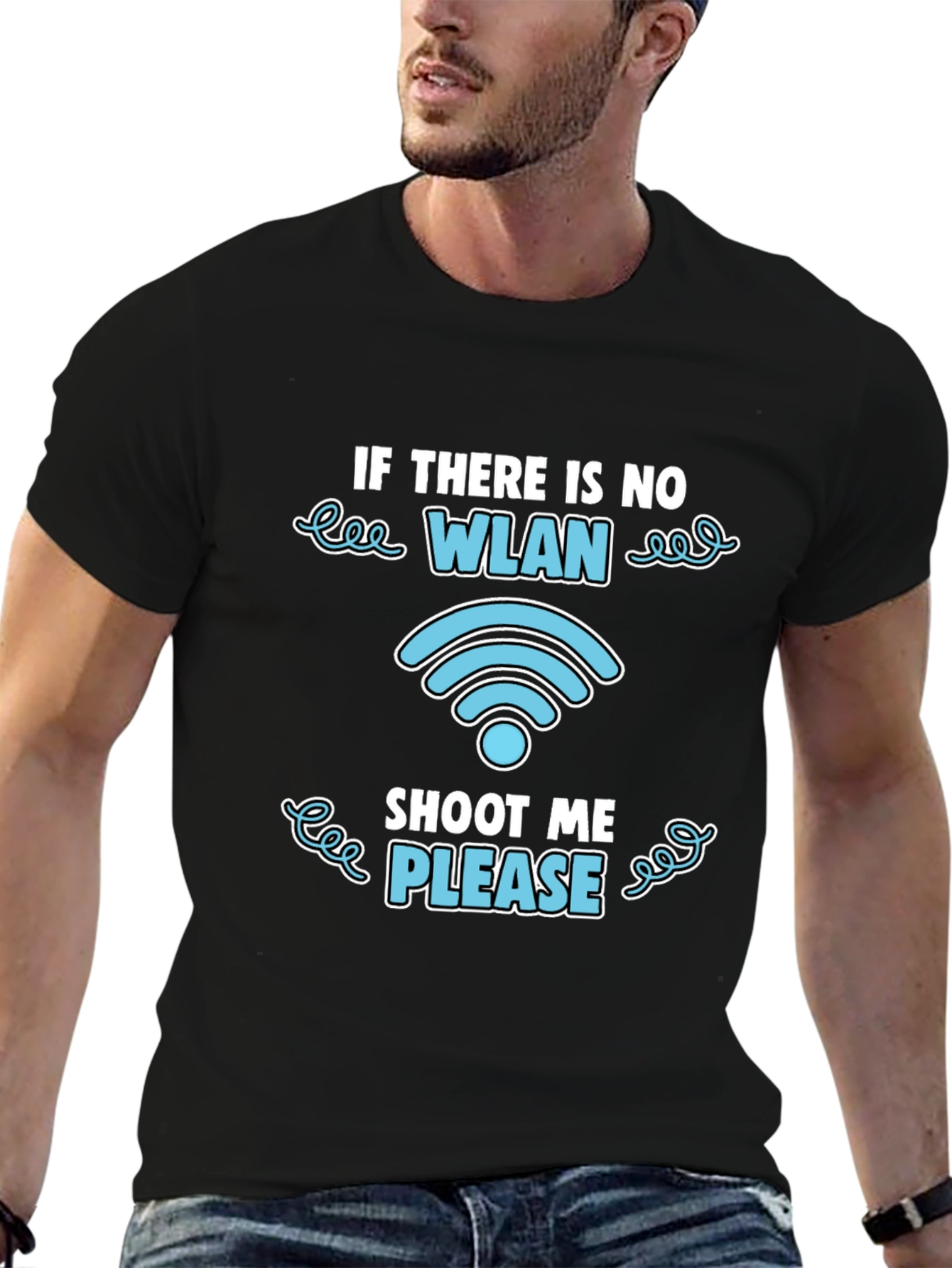 Funny WLAN Shoot Me Please Graphic T-Shirt