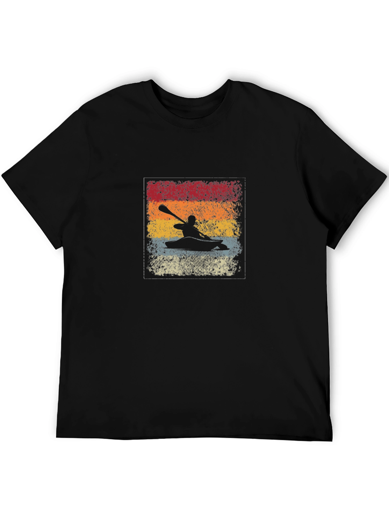 Kayak Retro Graphic Tee - Black Cotton T-Shirt