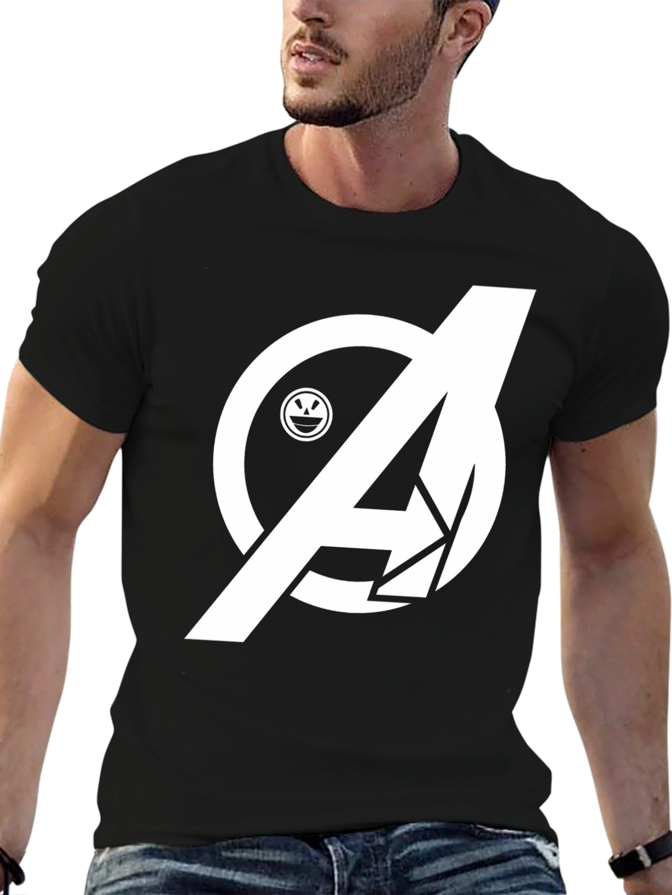 Avengers Smile Black T-Shirt - Heroic Style