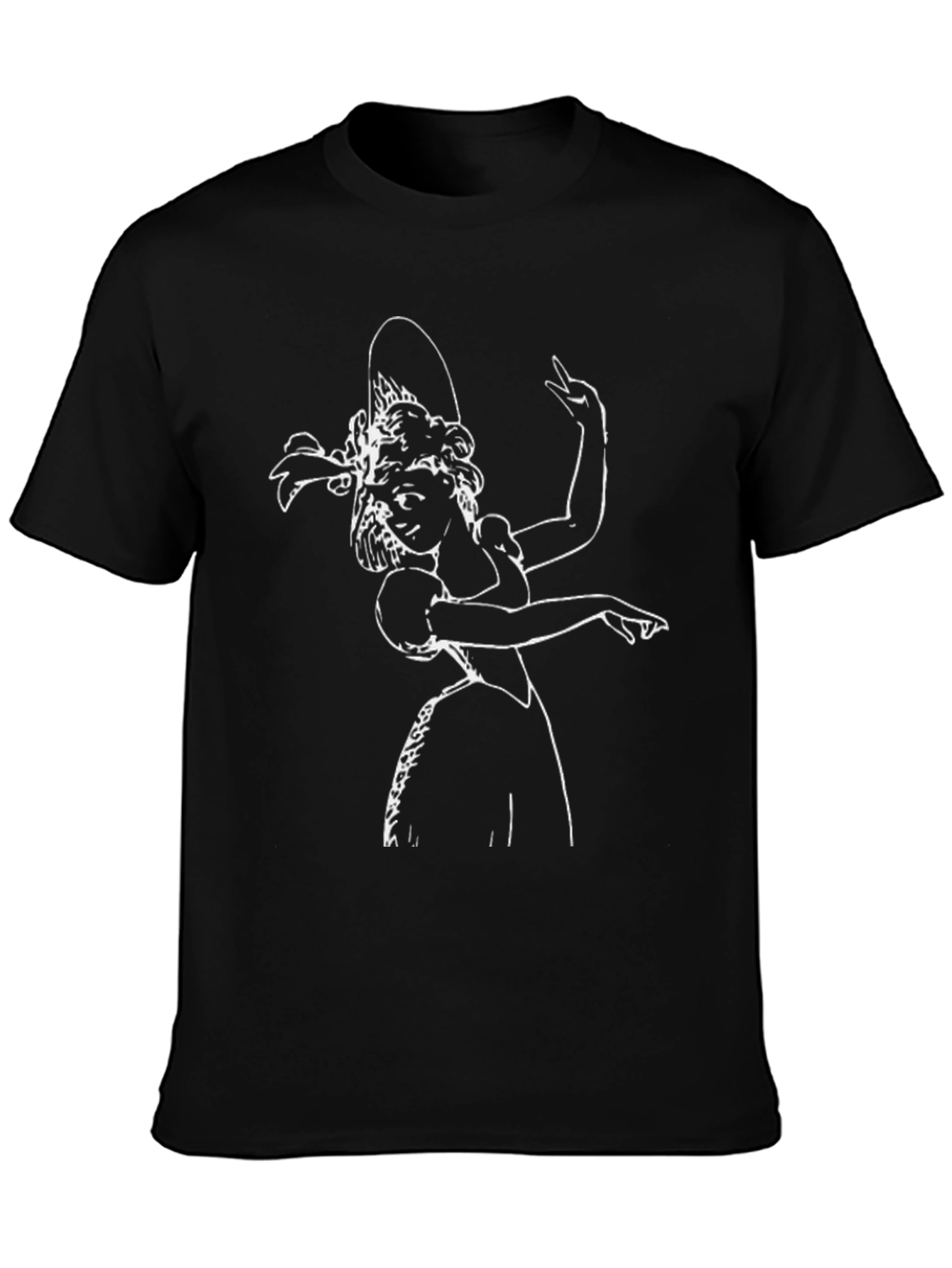 Elegant Woman Graphic Tee - Black