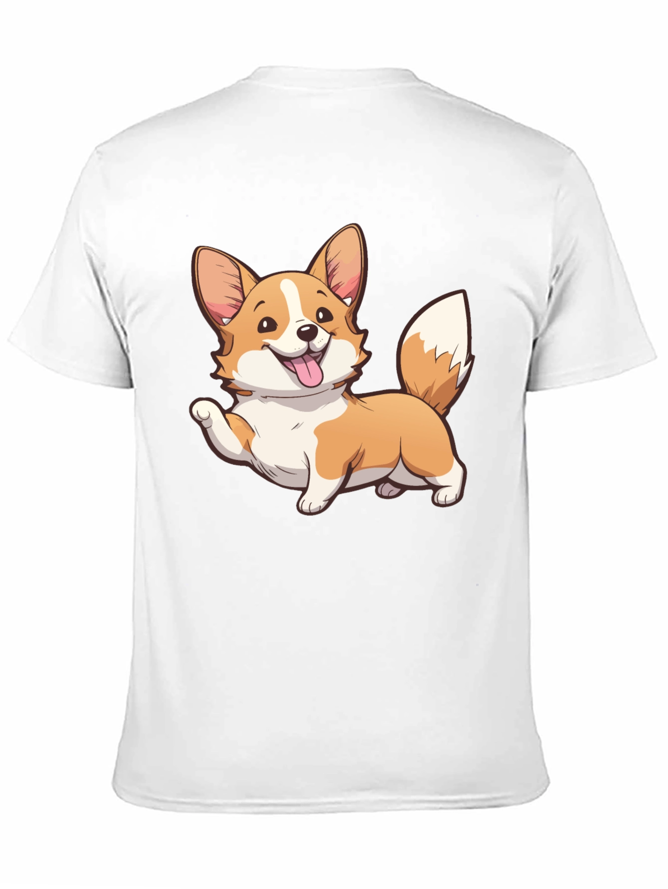 Corgi Cartoon Graphic Black T-Shirt