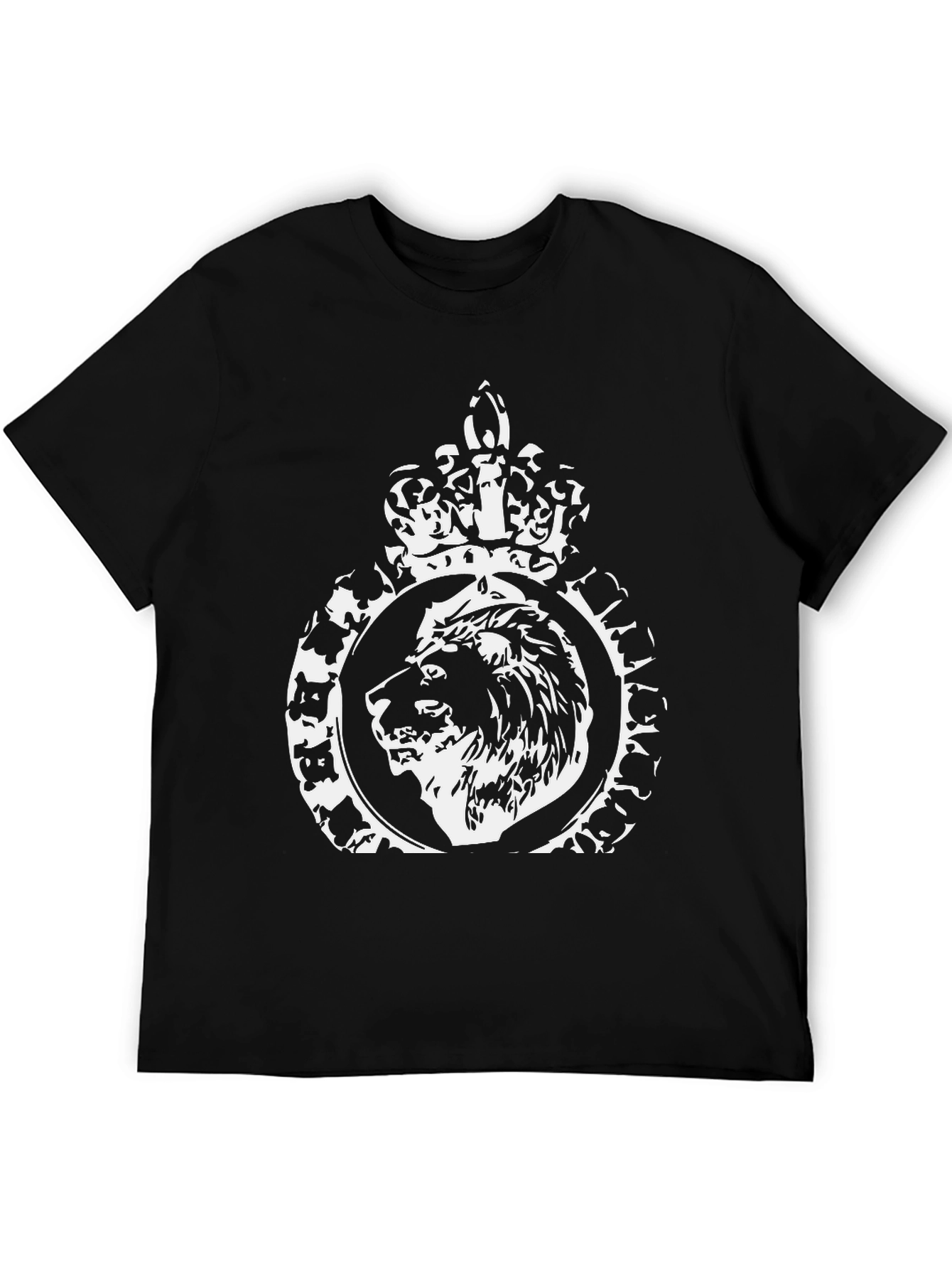 Lion Crown Graphic Print Black T-Shirt