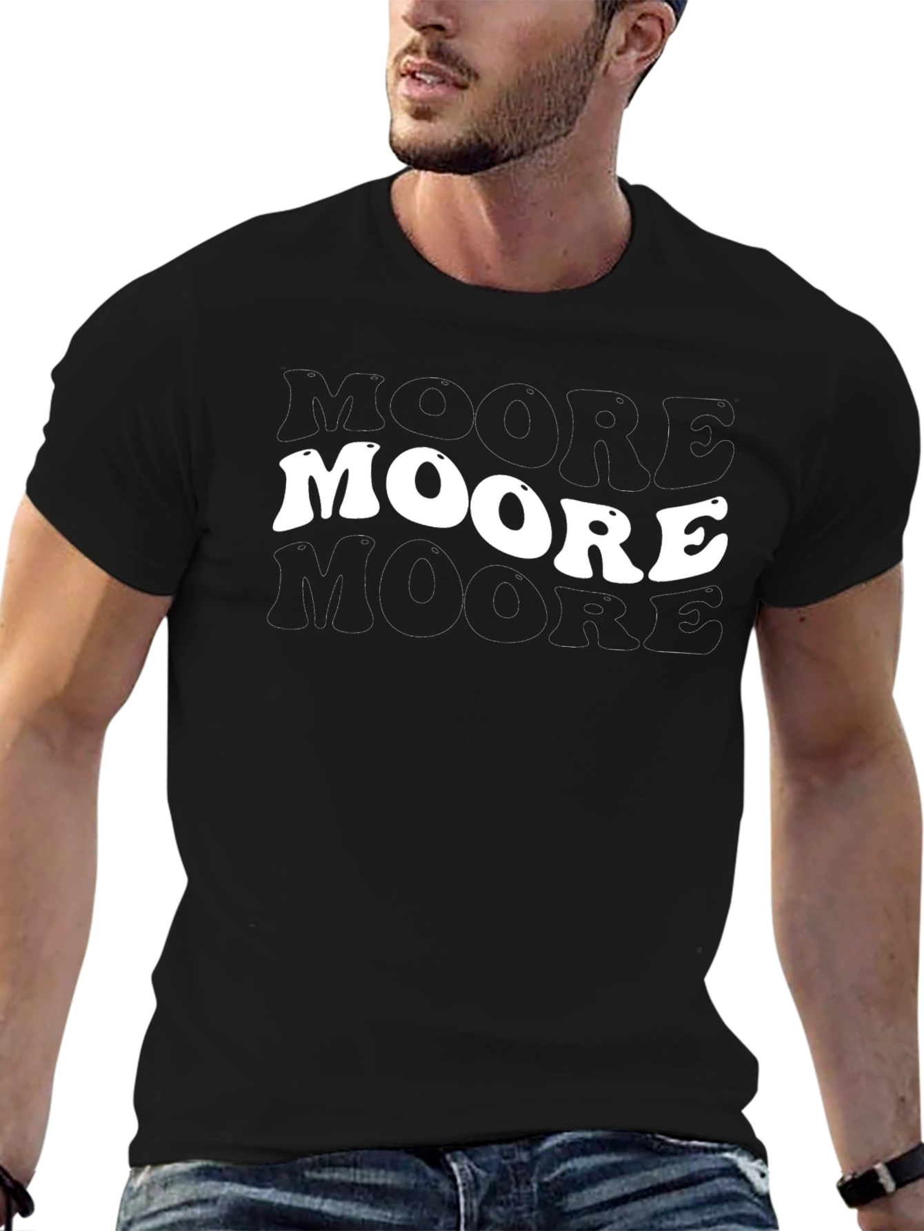 Moore Retro Style Black T-Shirt