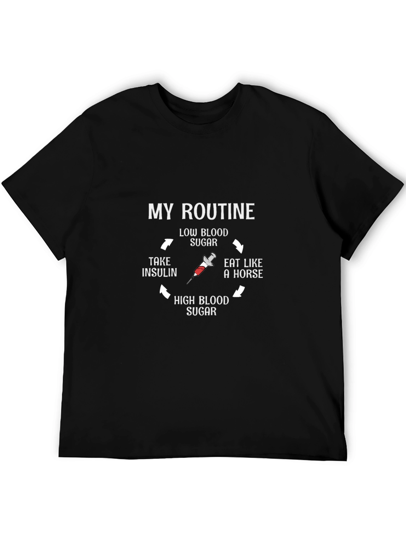 Diabetic Routine T-Shirt - Funny Diabetes Awareness Tee