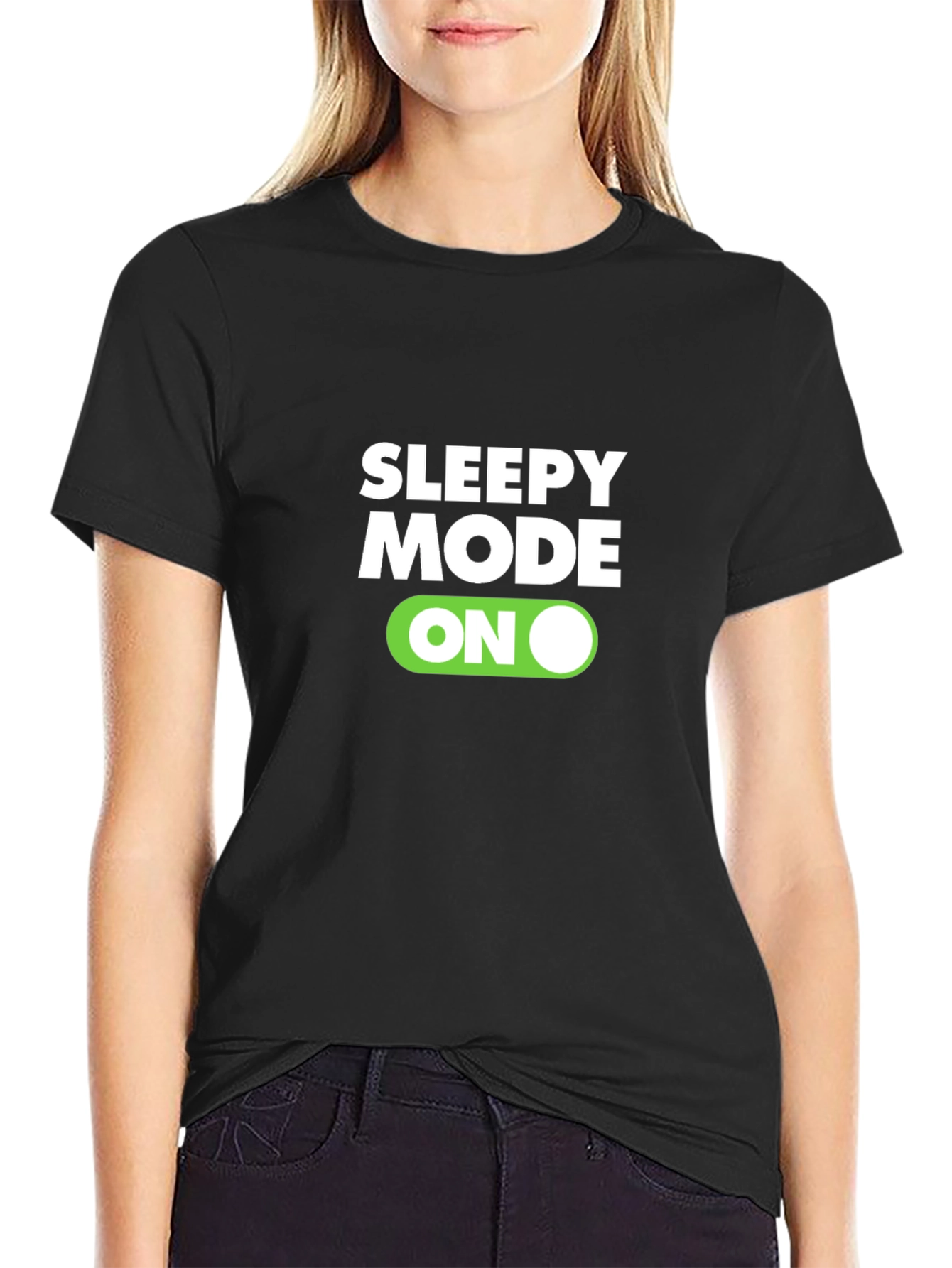 Sleepy Mode On Black Graphic Tee