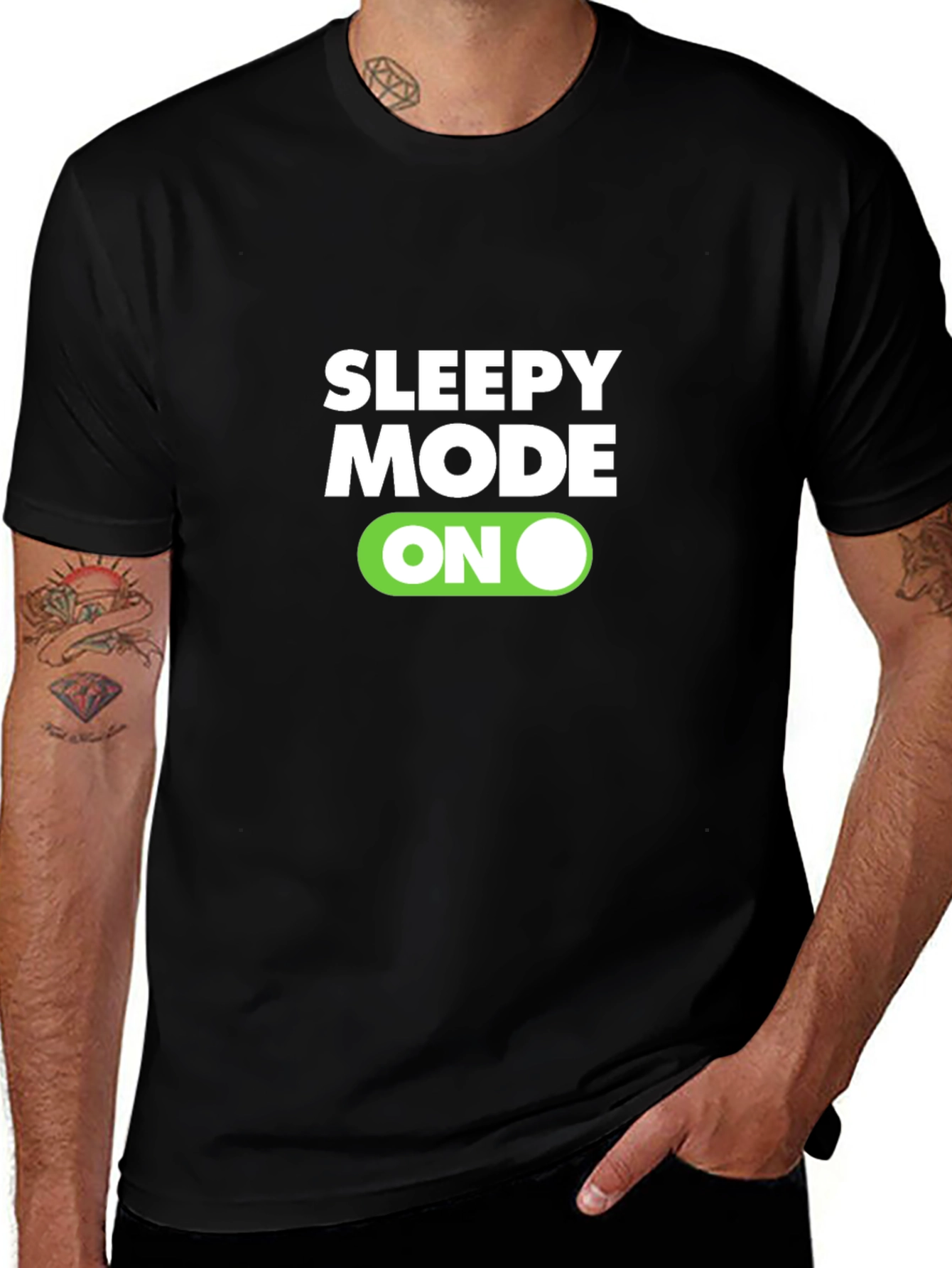 Sleepy Mode On Black Graphic Tee