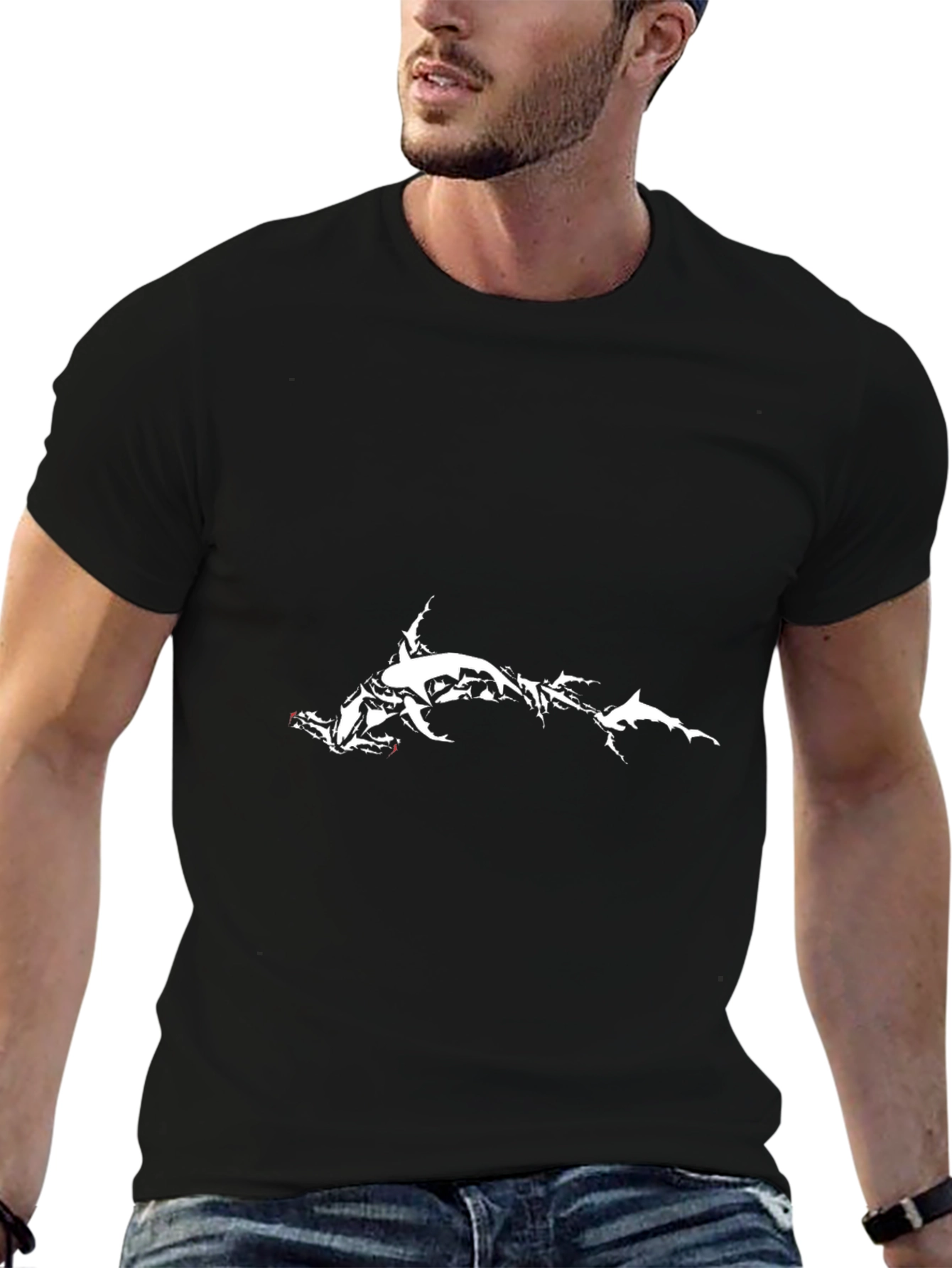 Hammerhead Shark Graphic Black Tee