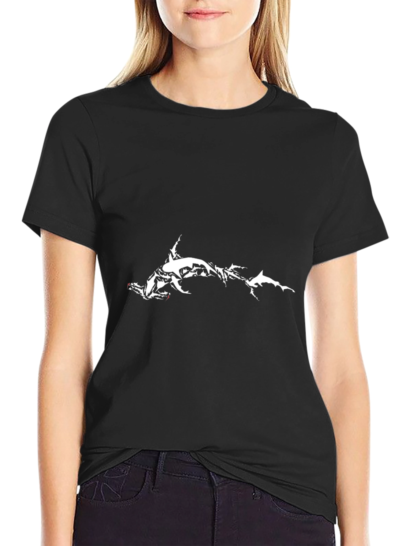 Hammerhead Shark Graphic Black Tee