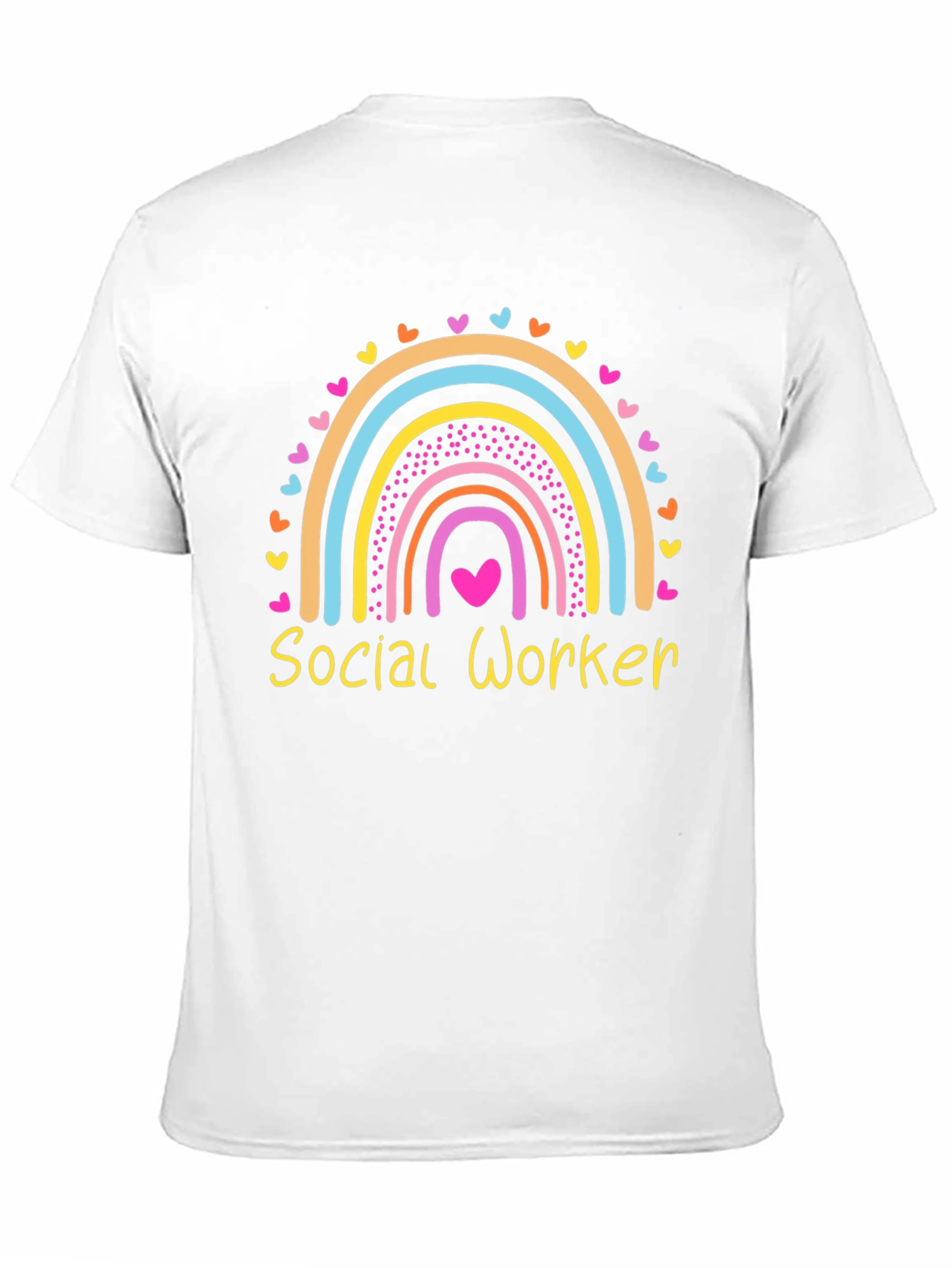 Social Worker Rainbow Heart Graphic Tee