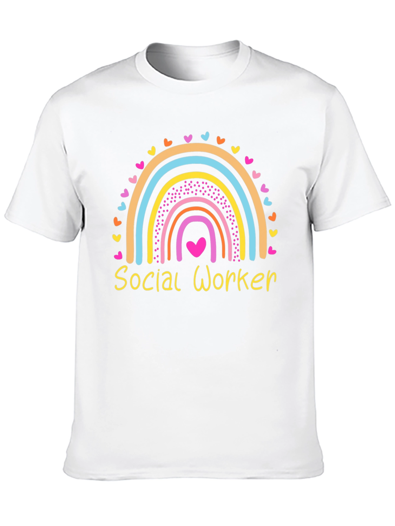 Social Worker Rainbow Heart Graphic Tee