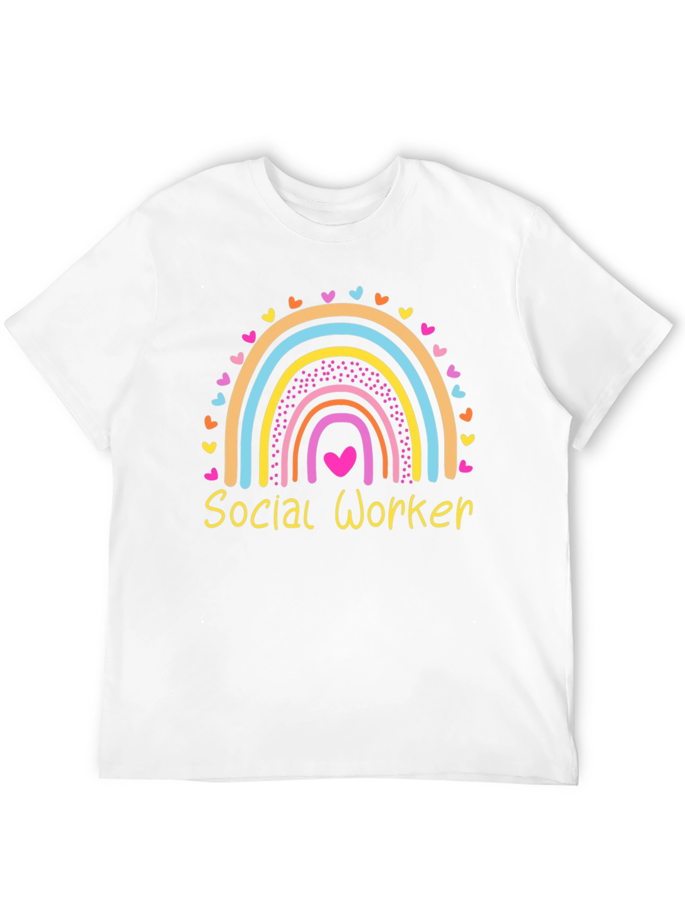 Social Worker Rainbow Heart Graphic Tee