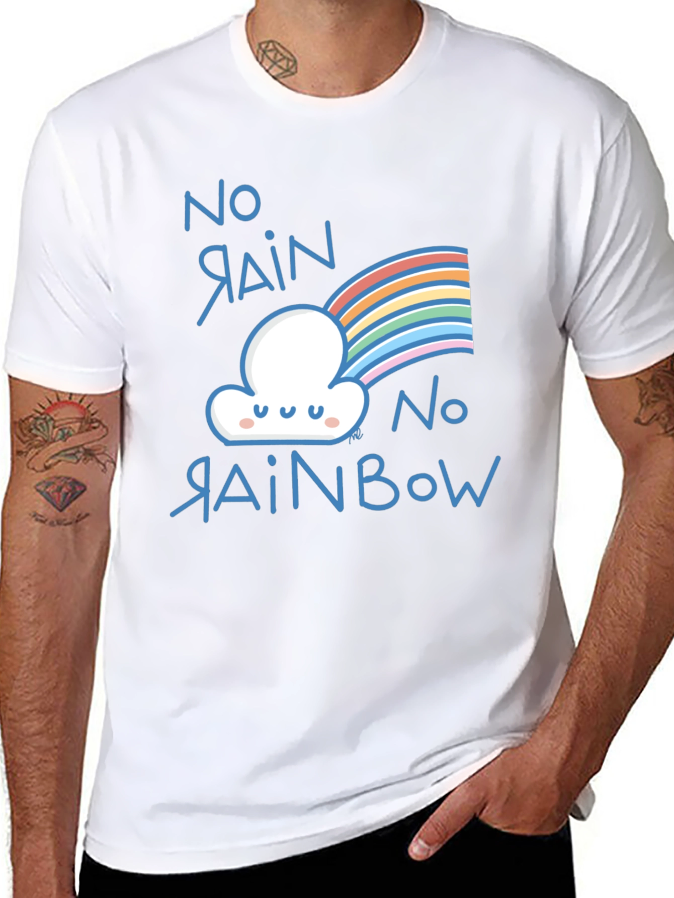 No Rain No Rainbow Graphic Tee Shirt