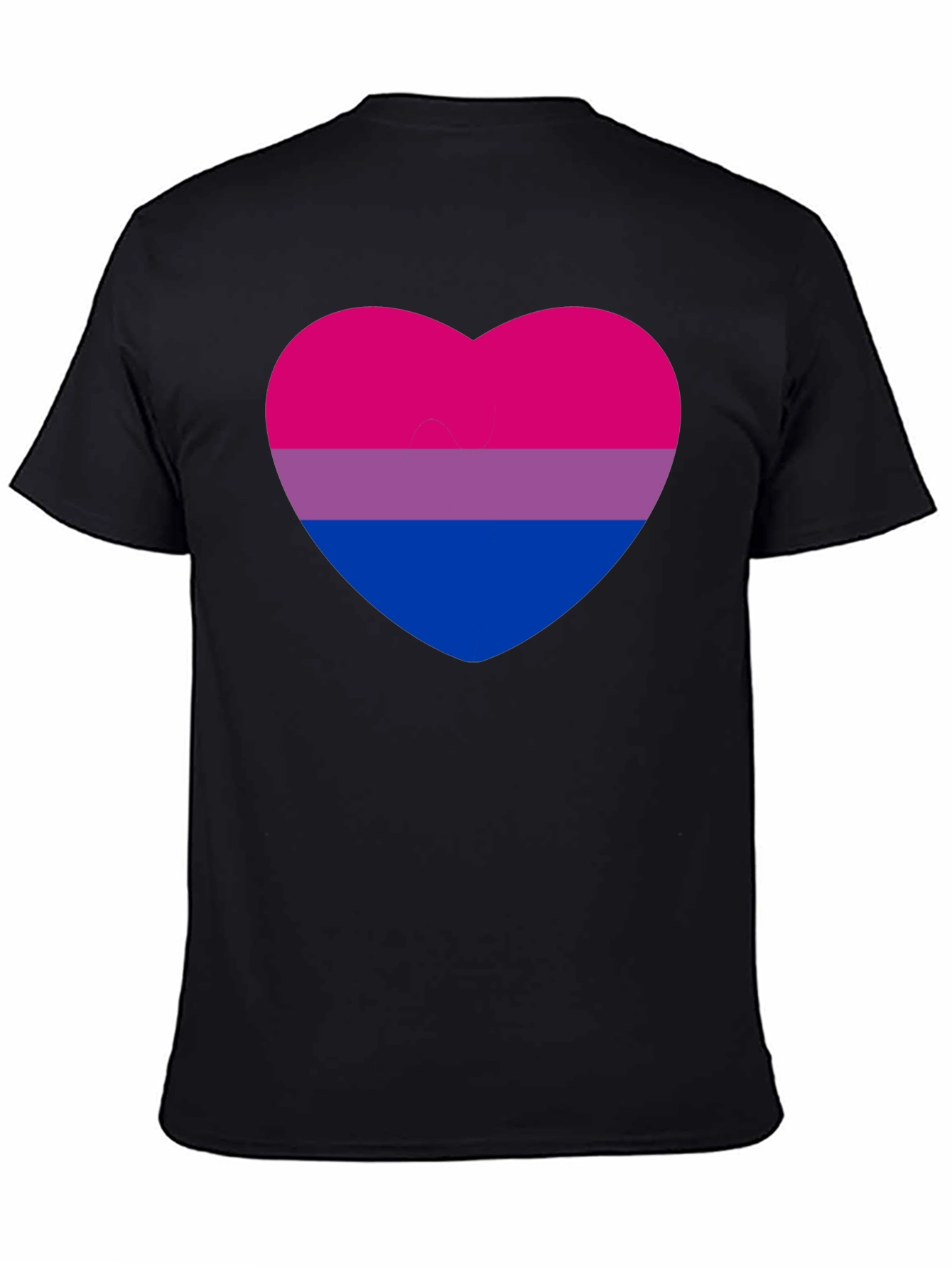 Bisexual Pride Heart Graphic Tee - Black