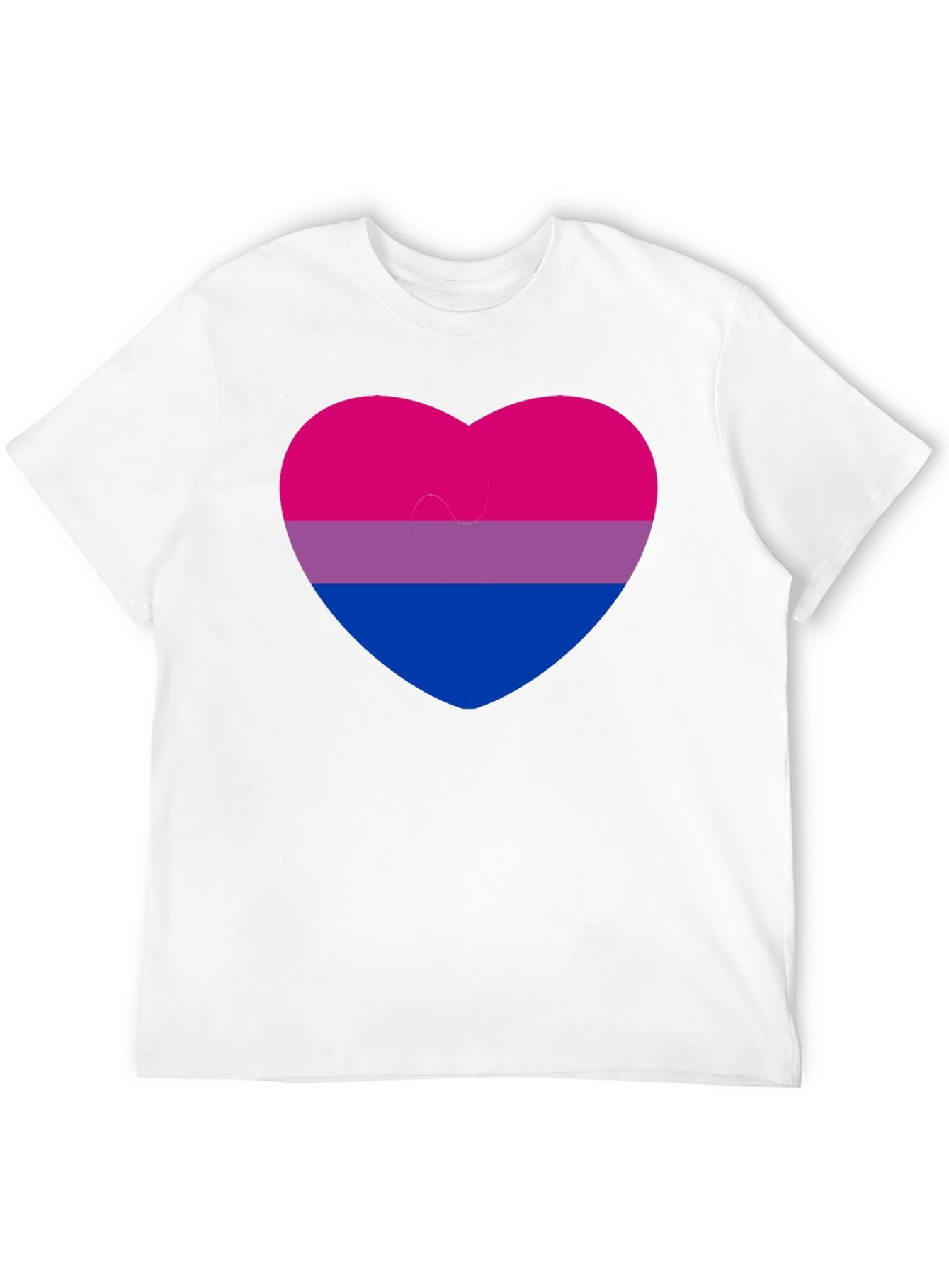Bisexual Pride Heart Graphic Tee - Black