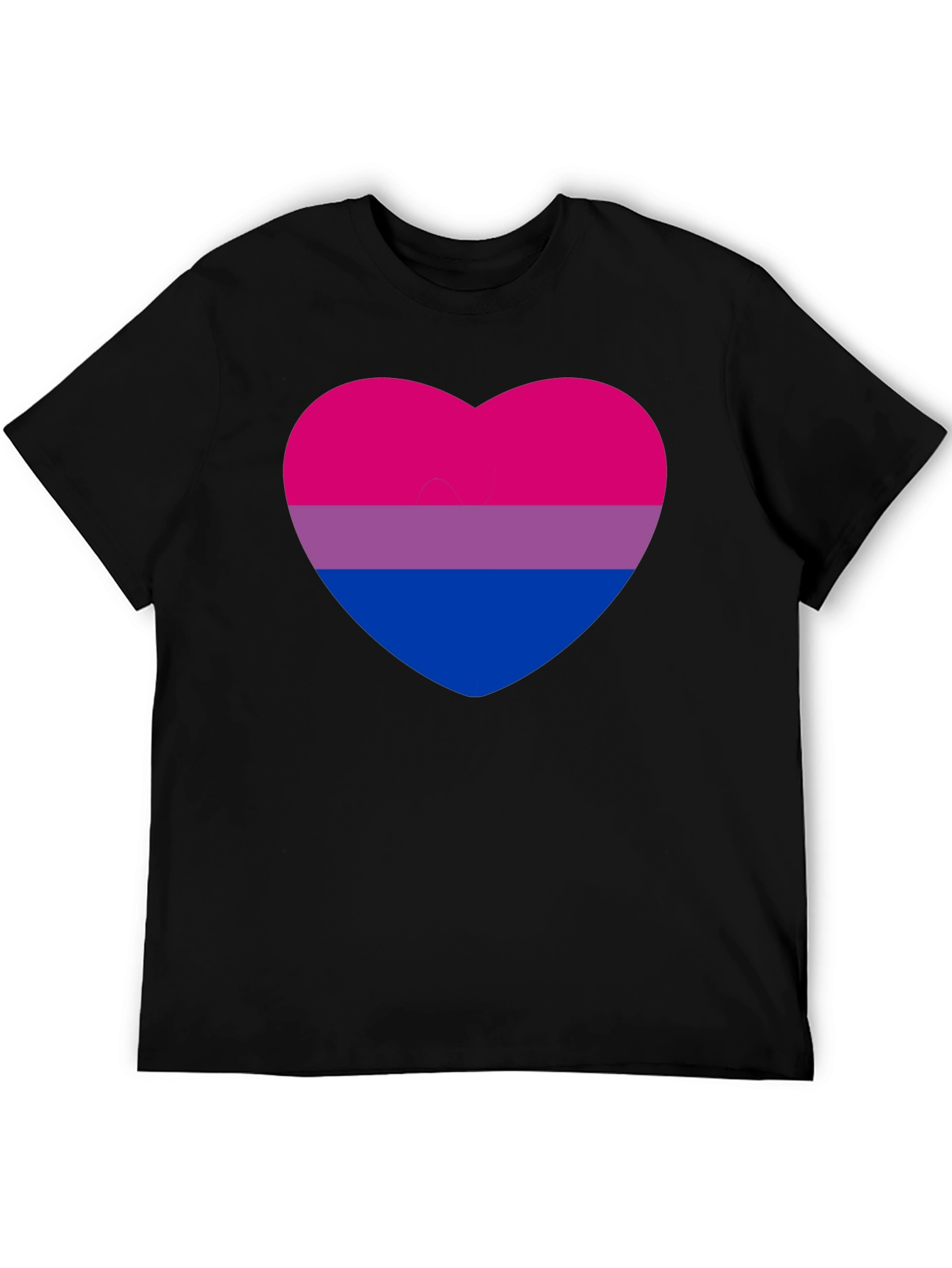 Bisexual Pride Heart Graphic Tee - Black