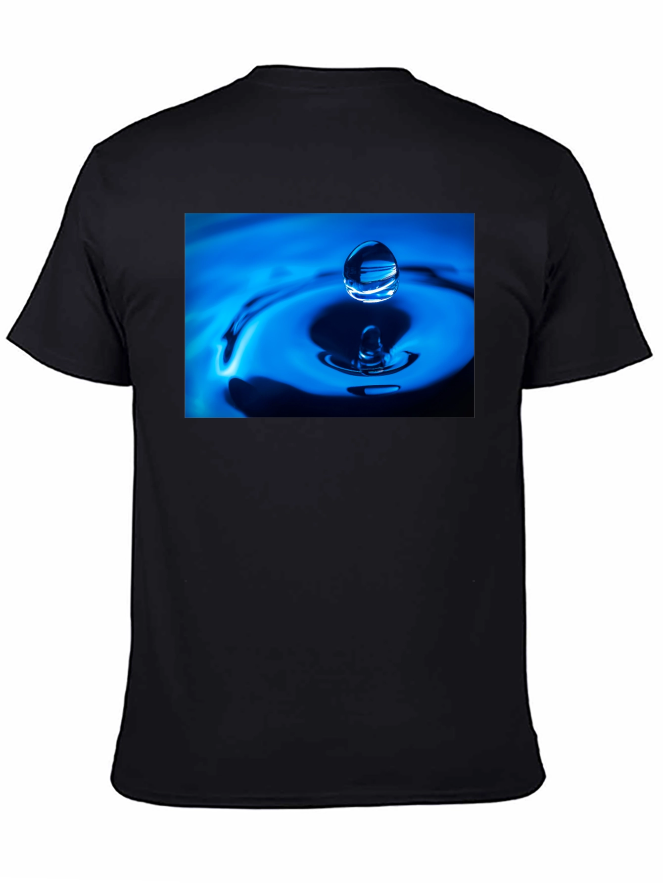 Water Drop Design Black T-Shirt