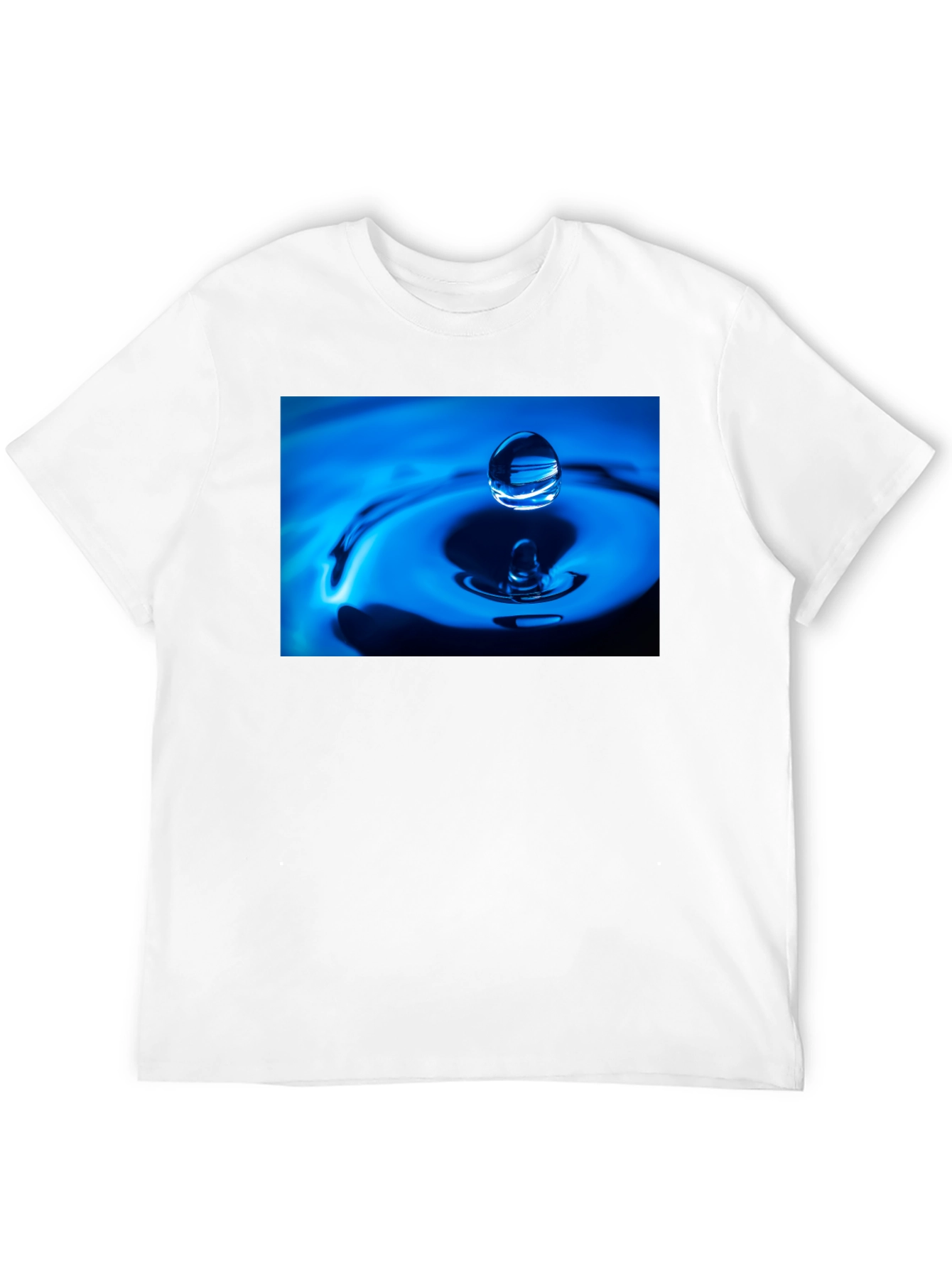 Water Drop Design Black T-Shirt