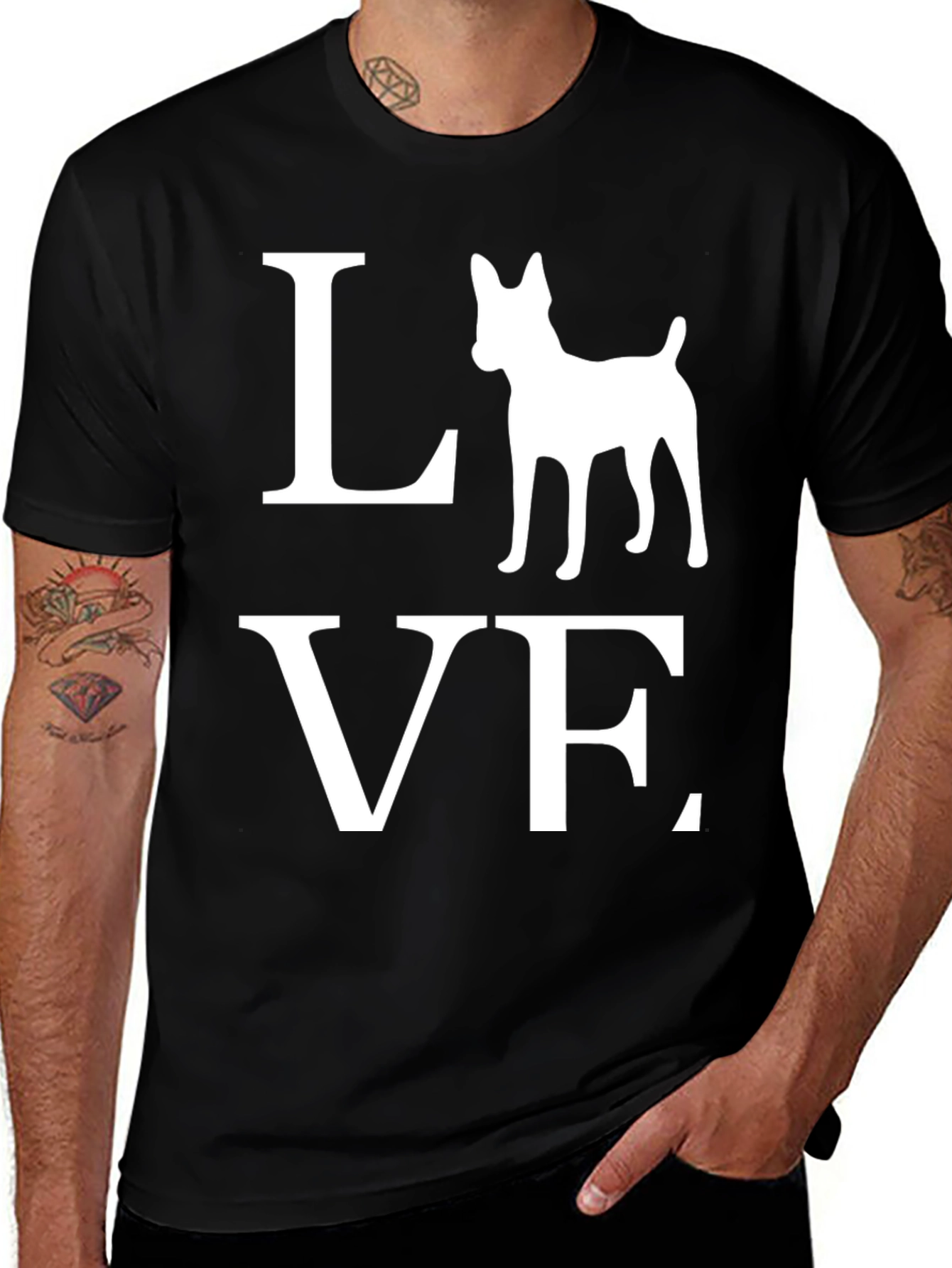 Love Dog Graphic T-Shirt | Black Tee