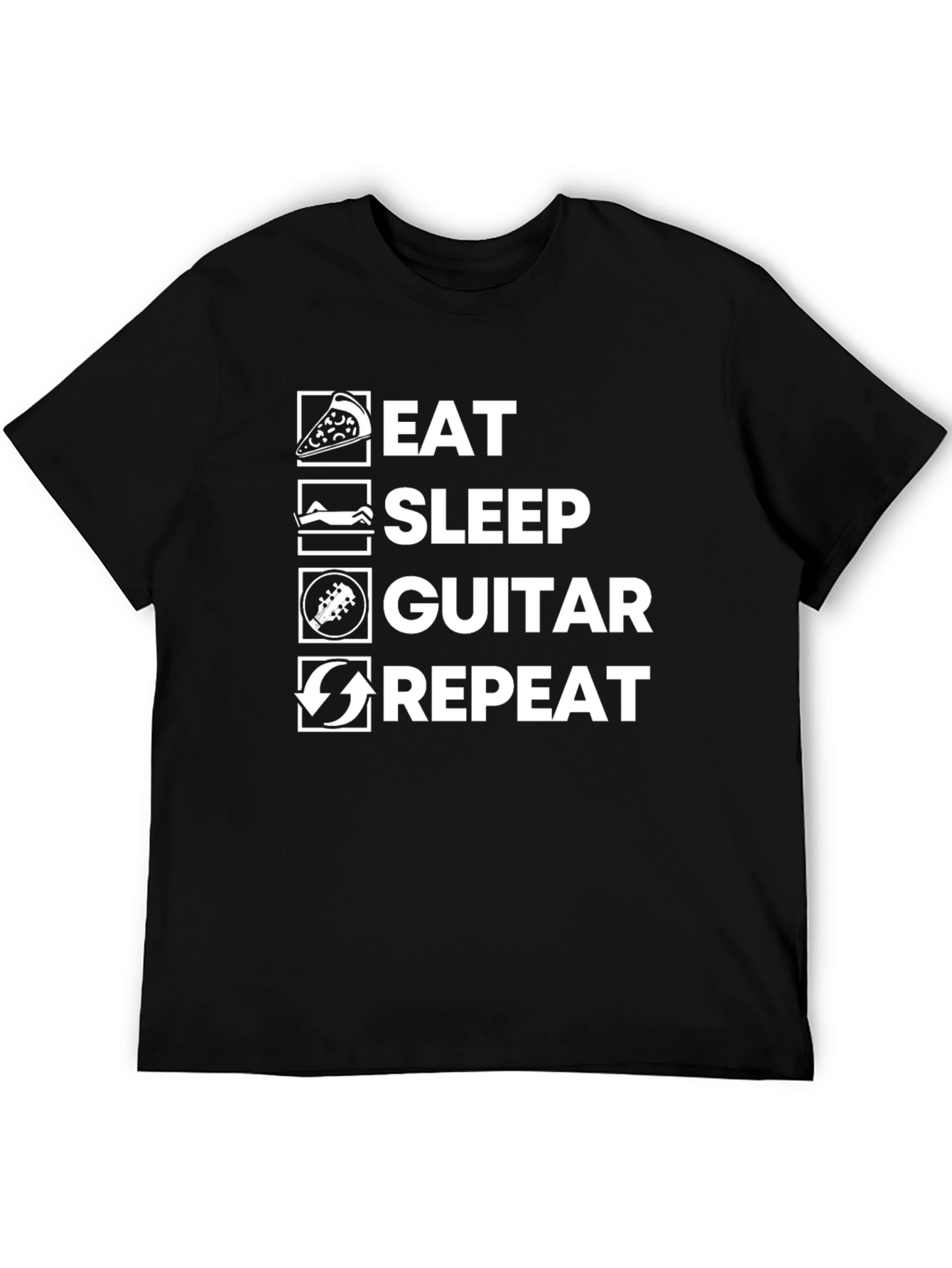 Eat Sleep Guitar Repeat Graphic T-Shirt