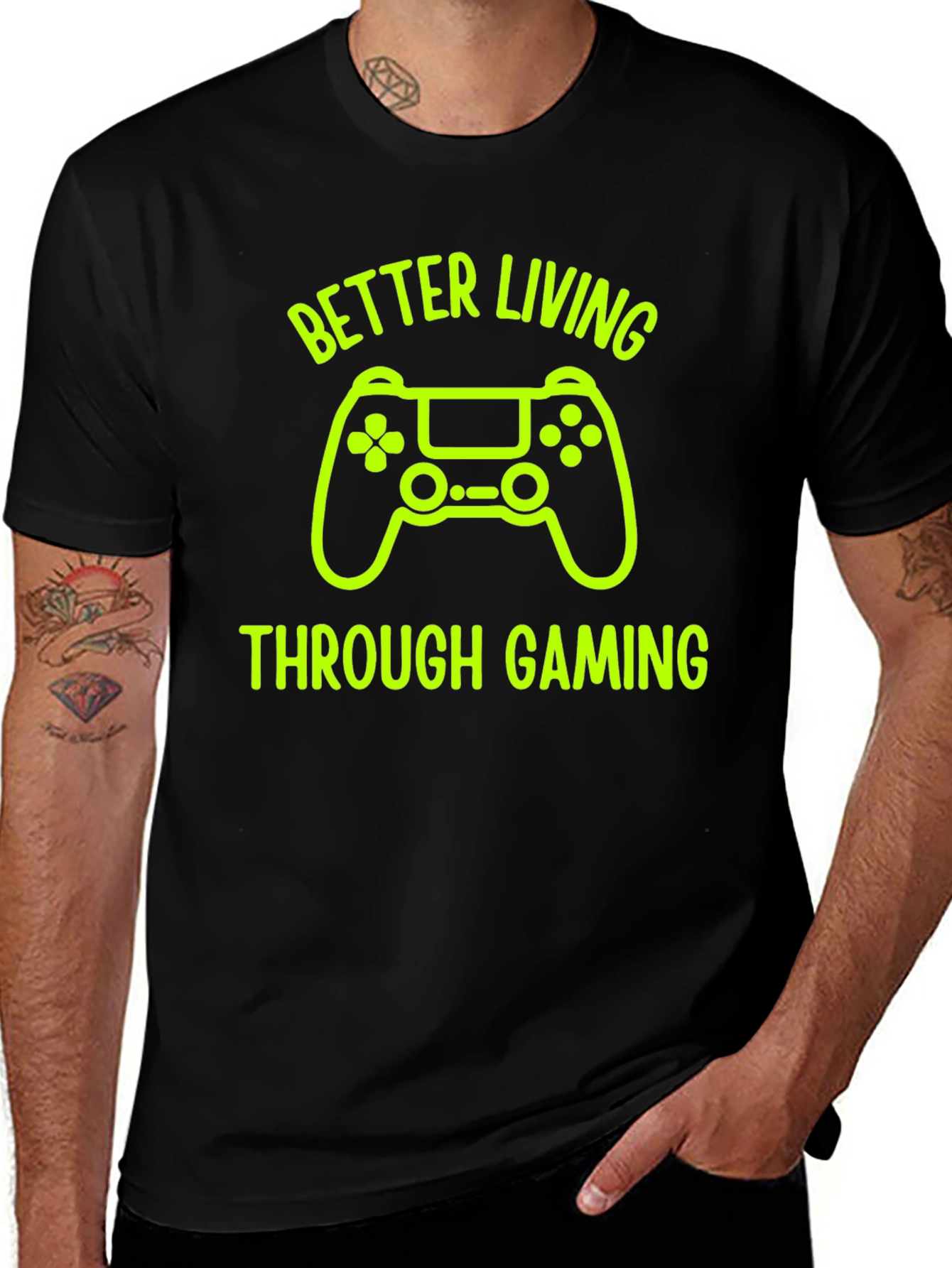 Better Living Through Gaming Black T-Shirt