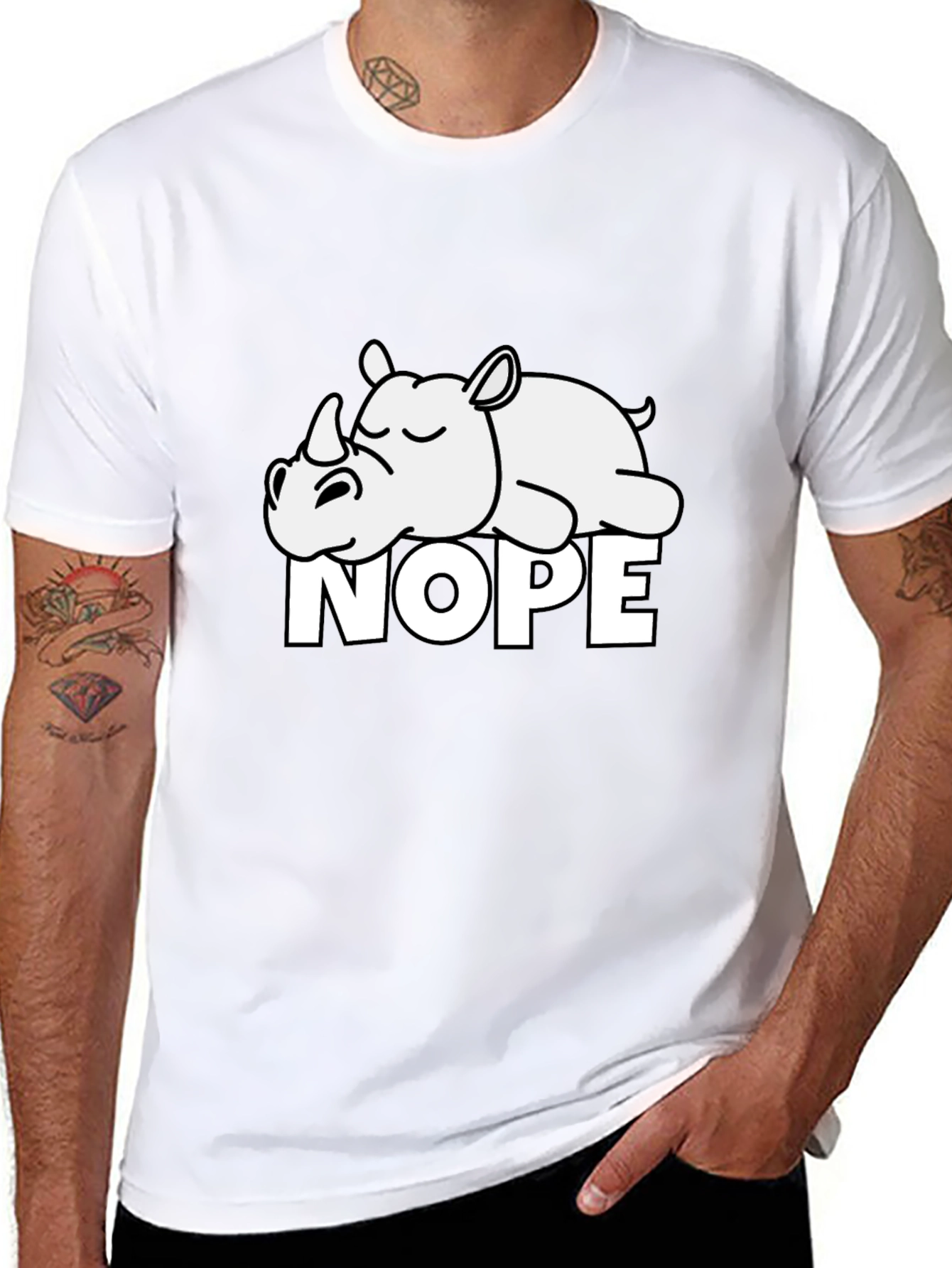Nope Rhino Graphic T-Shirt - Comfy Casual Wear