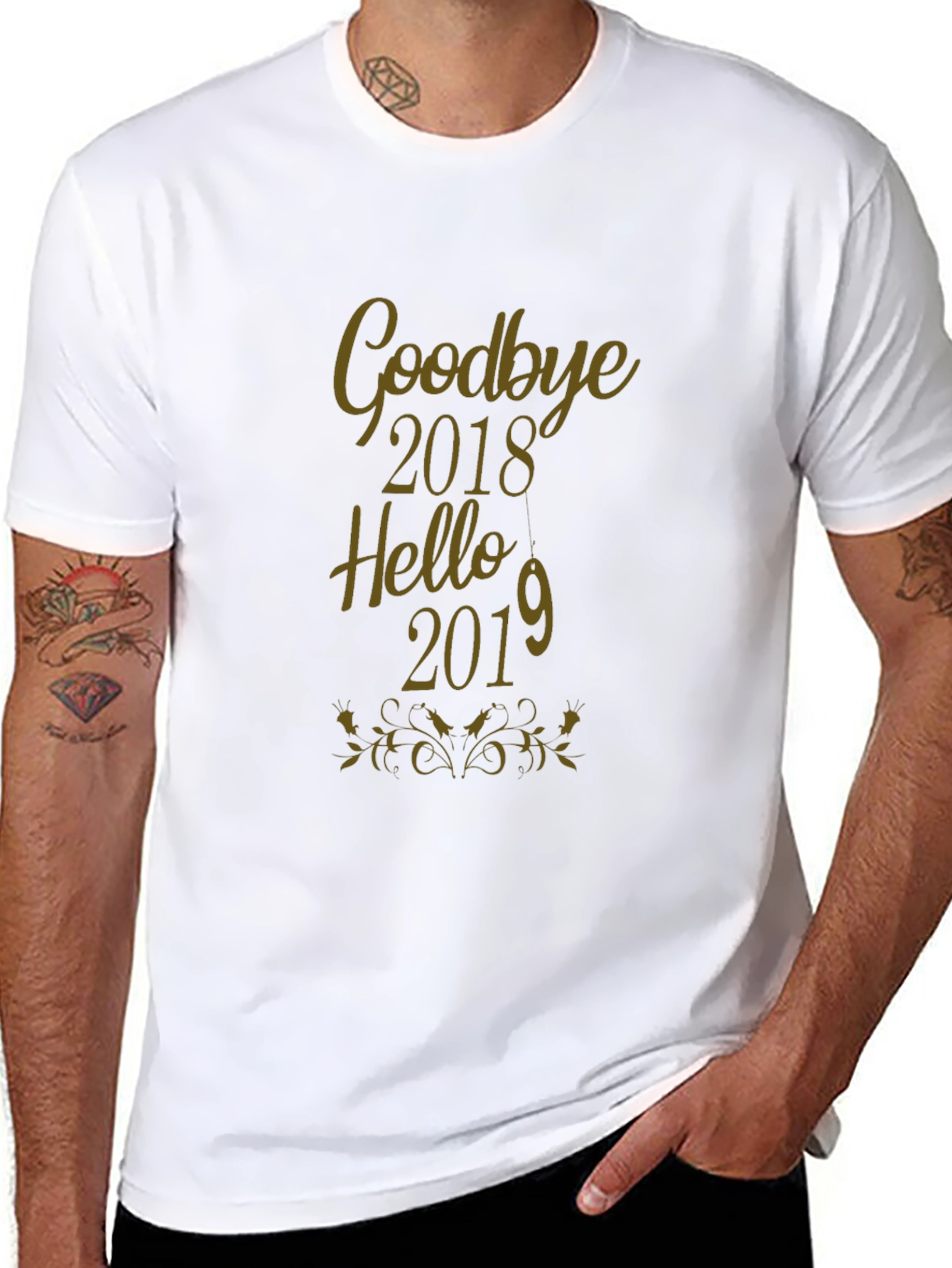 Goodbye 2018 Hello 2019 Black T-Shirt