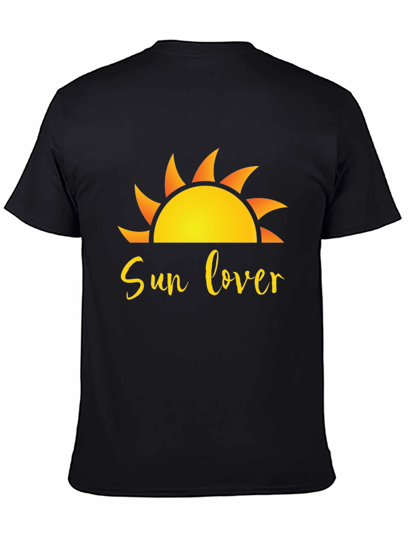 Sun Lover Graphic Black T-Shirt