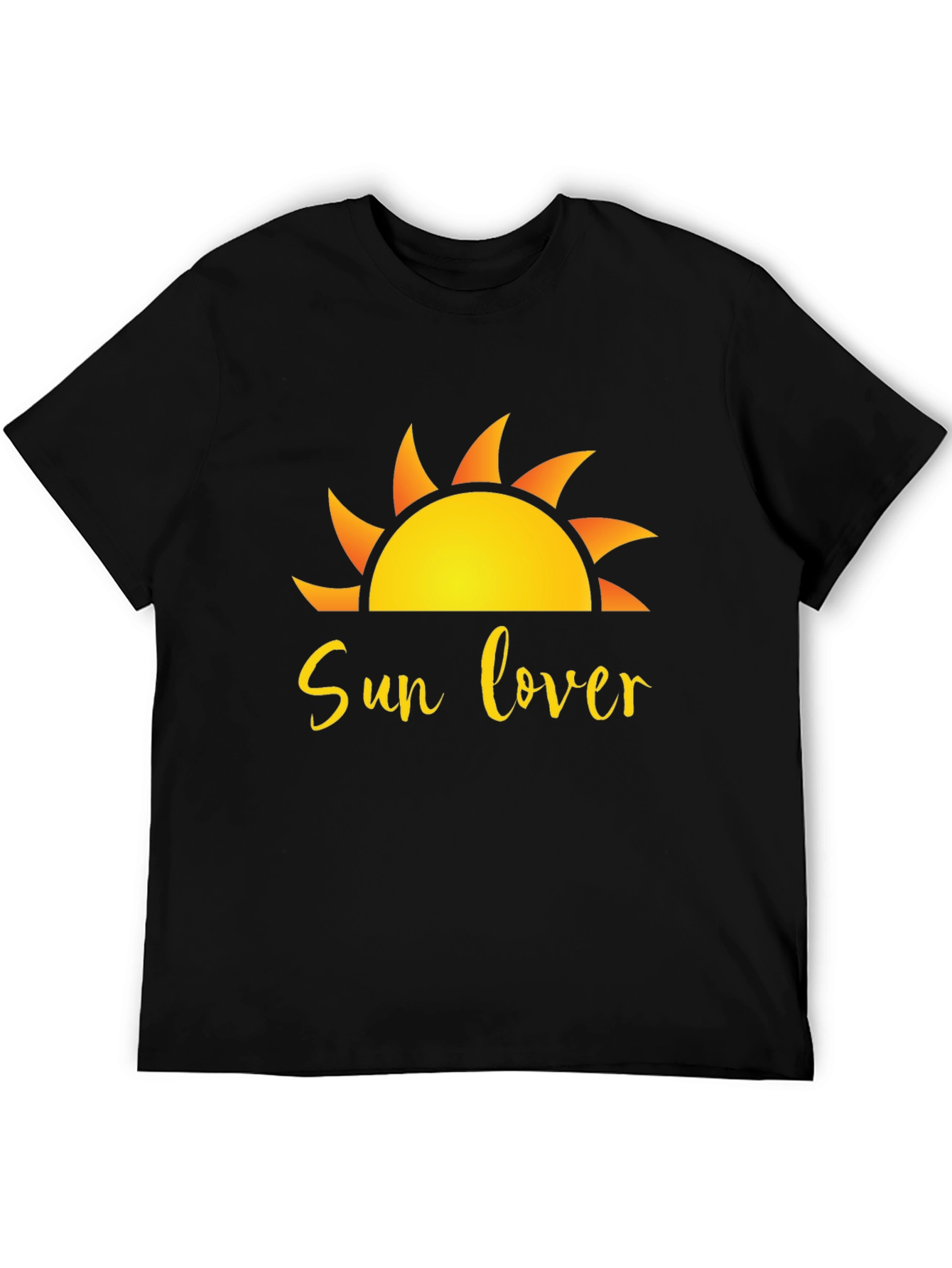 Sun Lover Graphic Black T-Shirt
