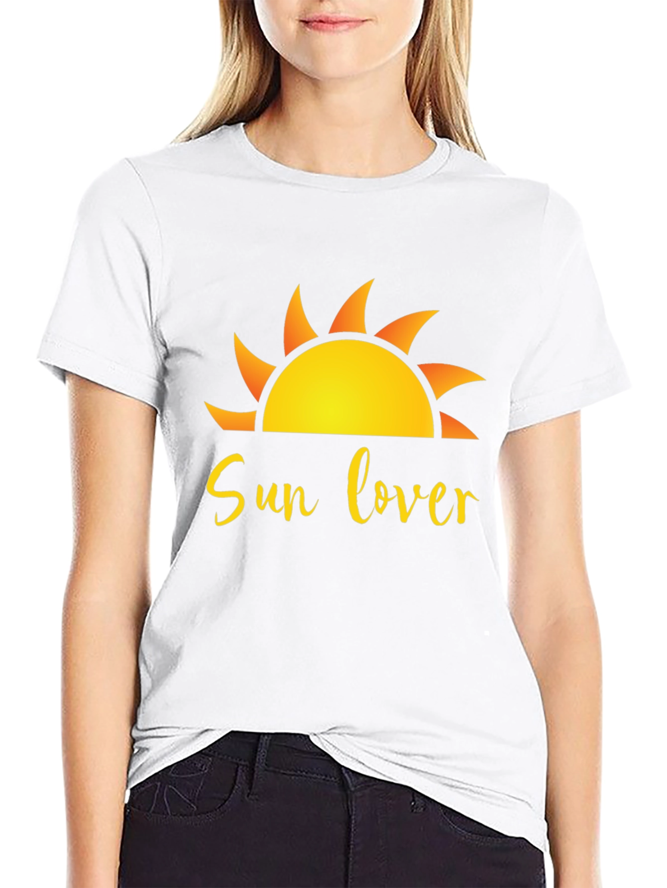 Sun Lover Graphic Black T-Shirt