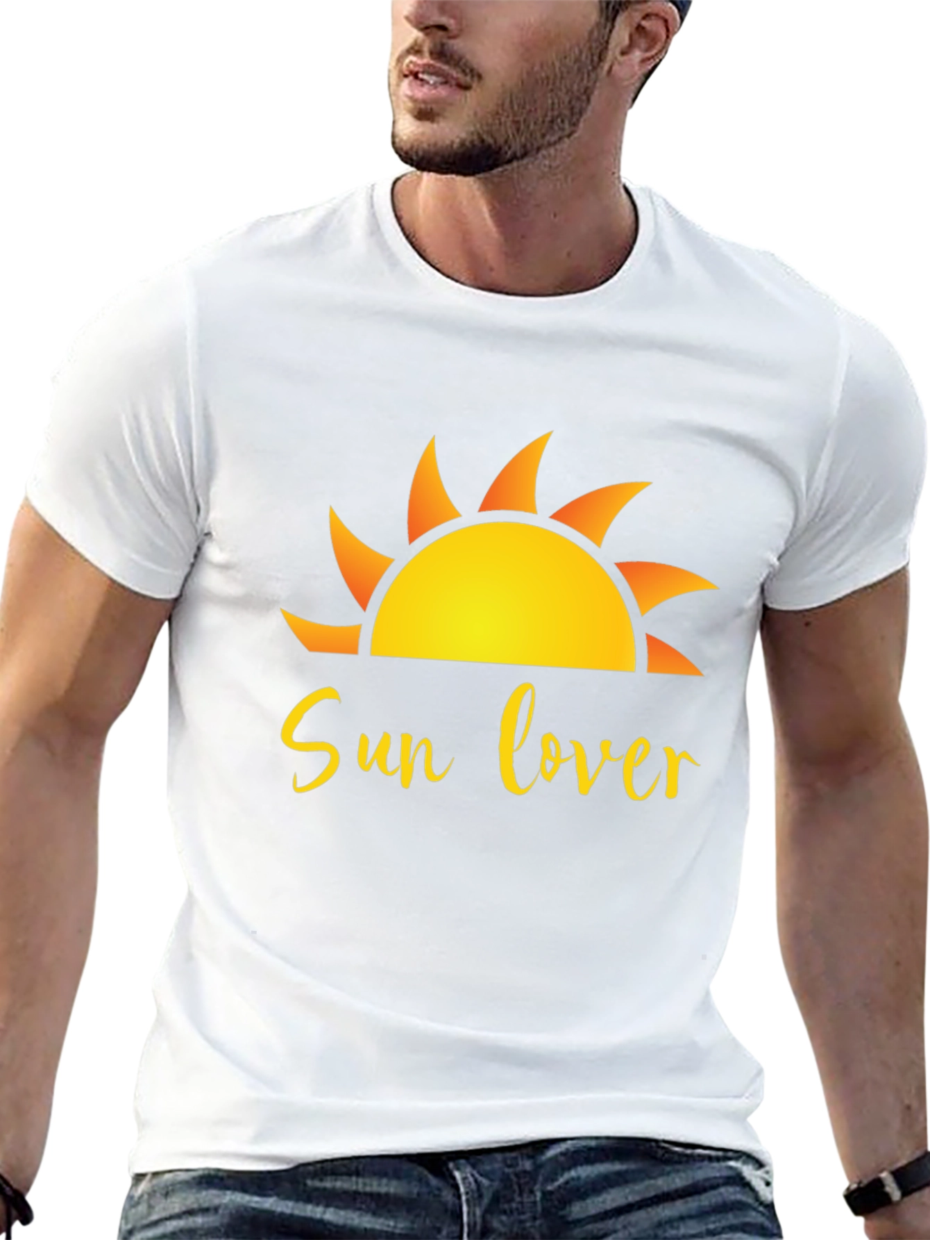 Sun Lover Graphic Black T-Shirt